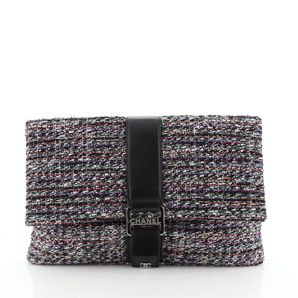 Grip Clutch Quilted Tweed