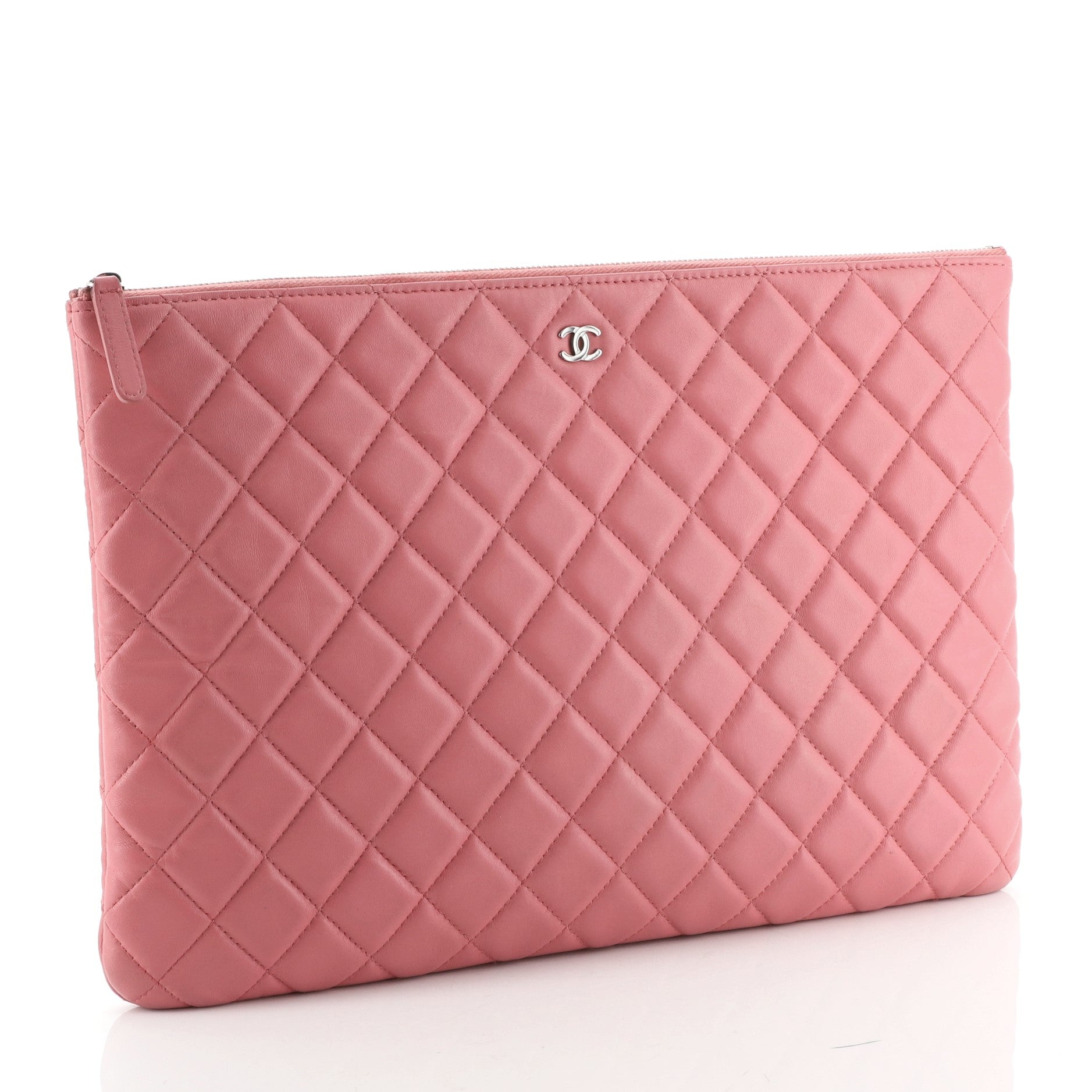 O Case Clutch Quilted Lambskin Large