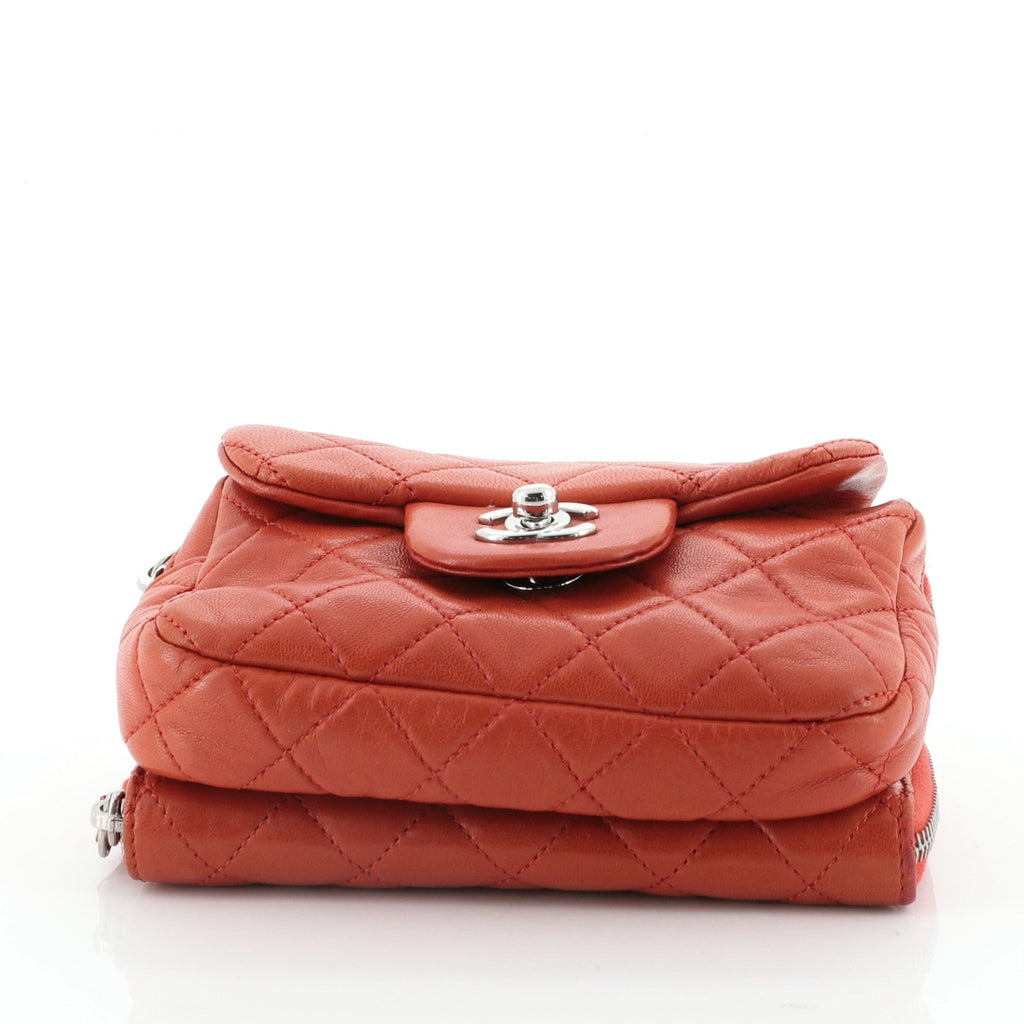 Wallet on Chain Flap Bag Quilted Calfskin Mini