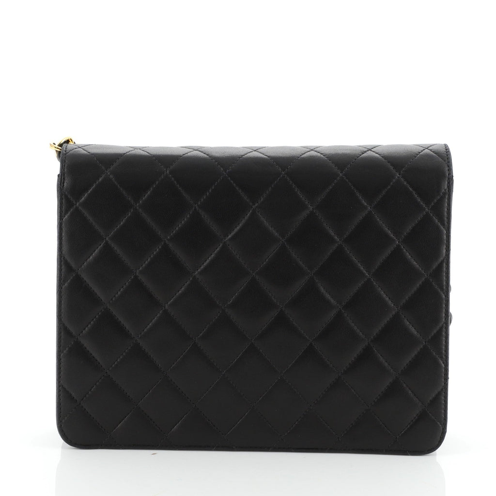 Vintage Clutch with Chain Quilted Leather Small