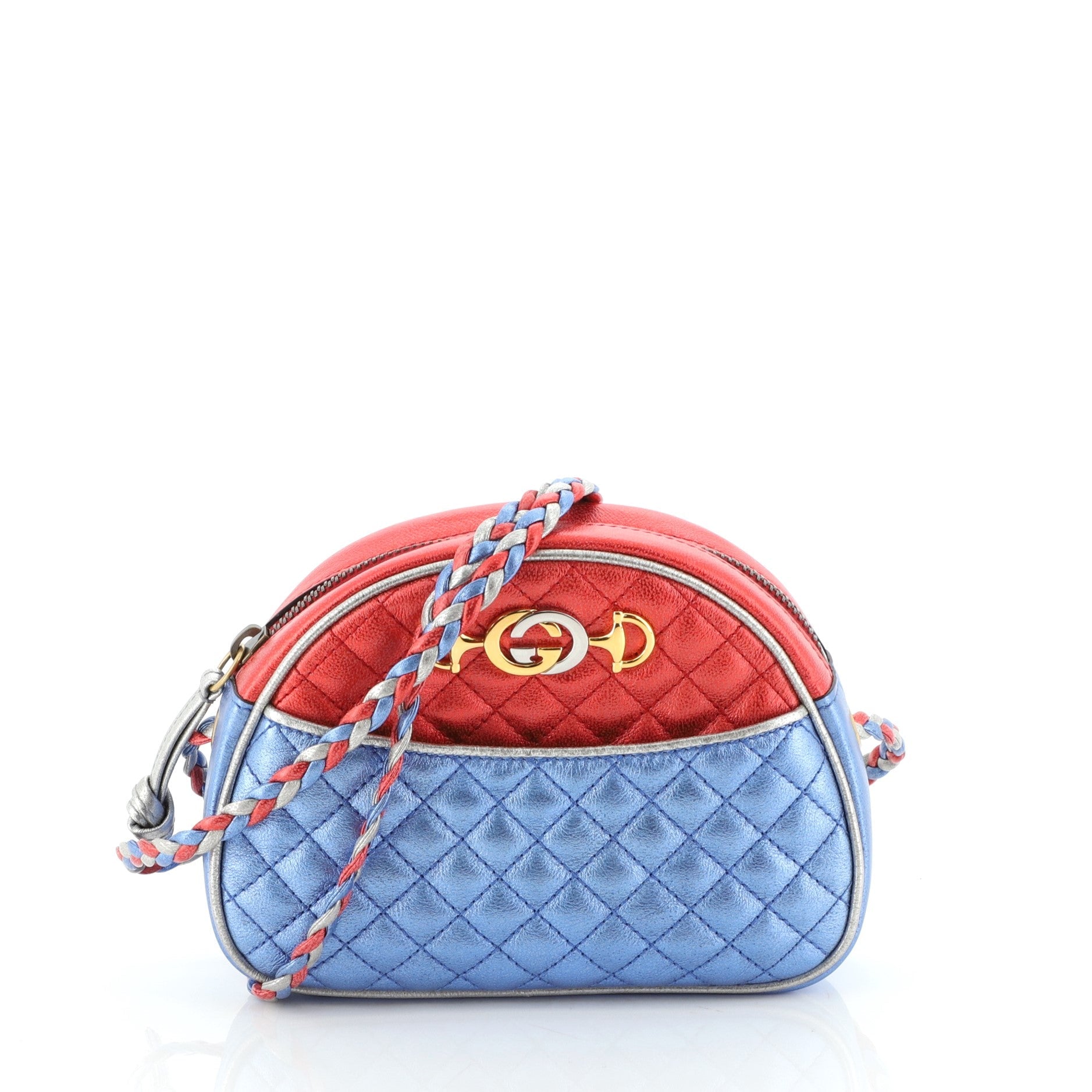 Trapuntata Camera Shoulder Bag Quilted Laminated Leather Mini