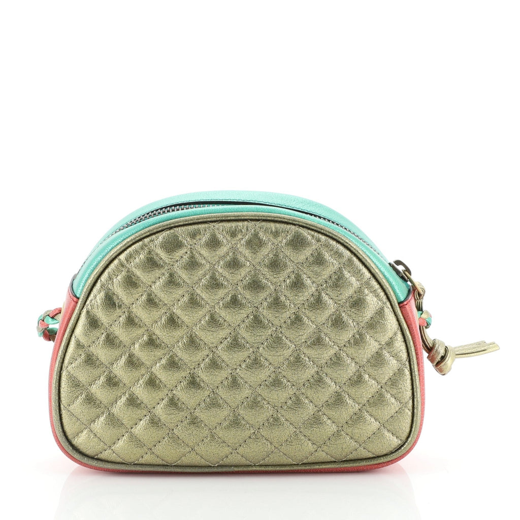 Trapuntata Camera Shoulder Bag Quilted Laminated Leather Mini