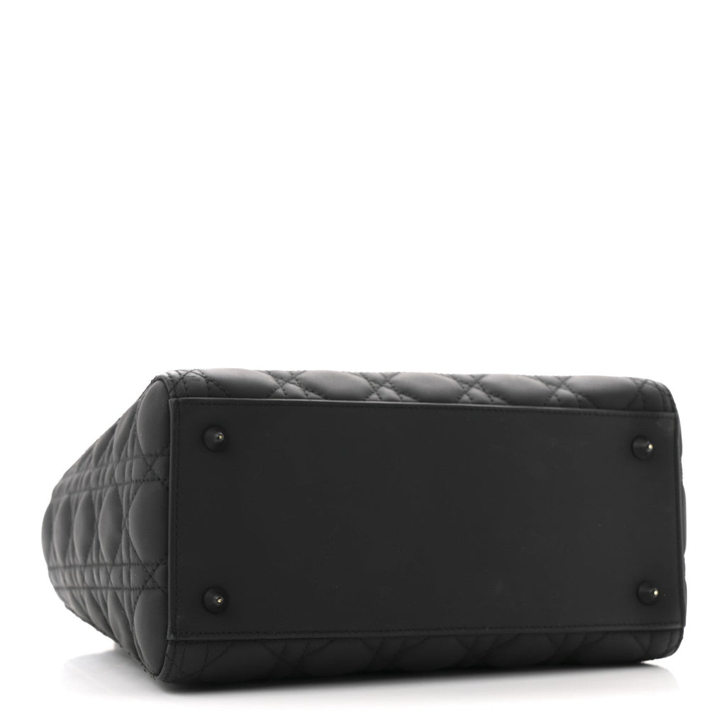 Ultra Matte Calfskin Cannage Medium Lady Dior Black