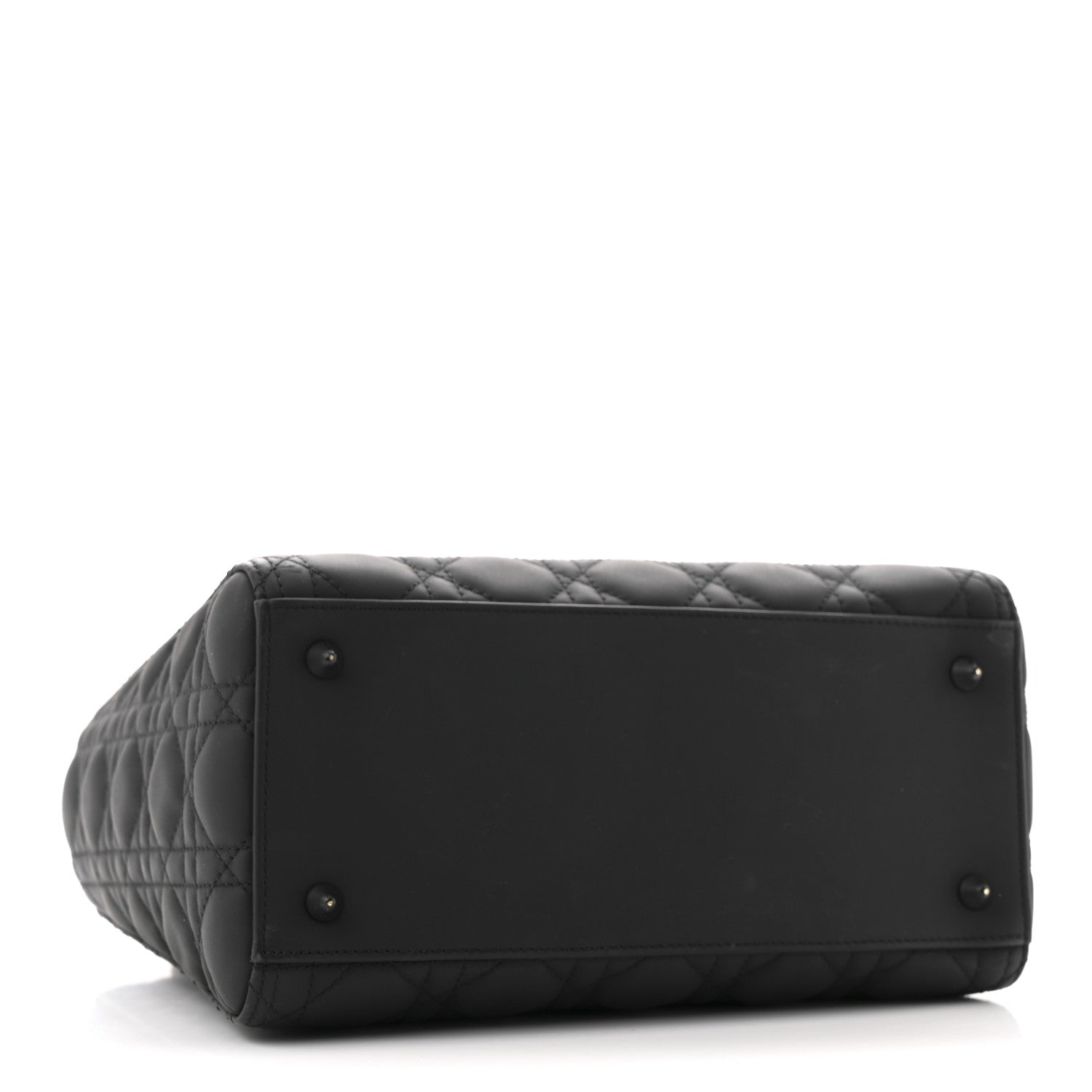 Ultra Matte Calfskin Cannage Medium Lady Dior Black