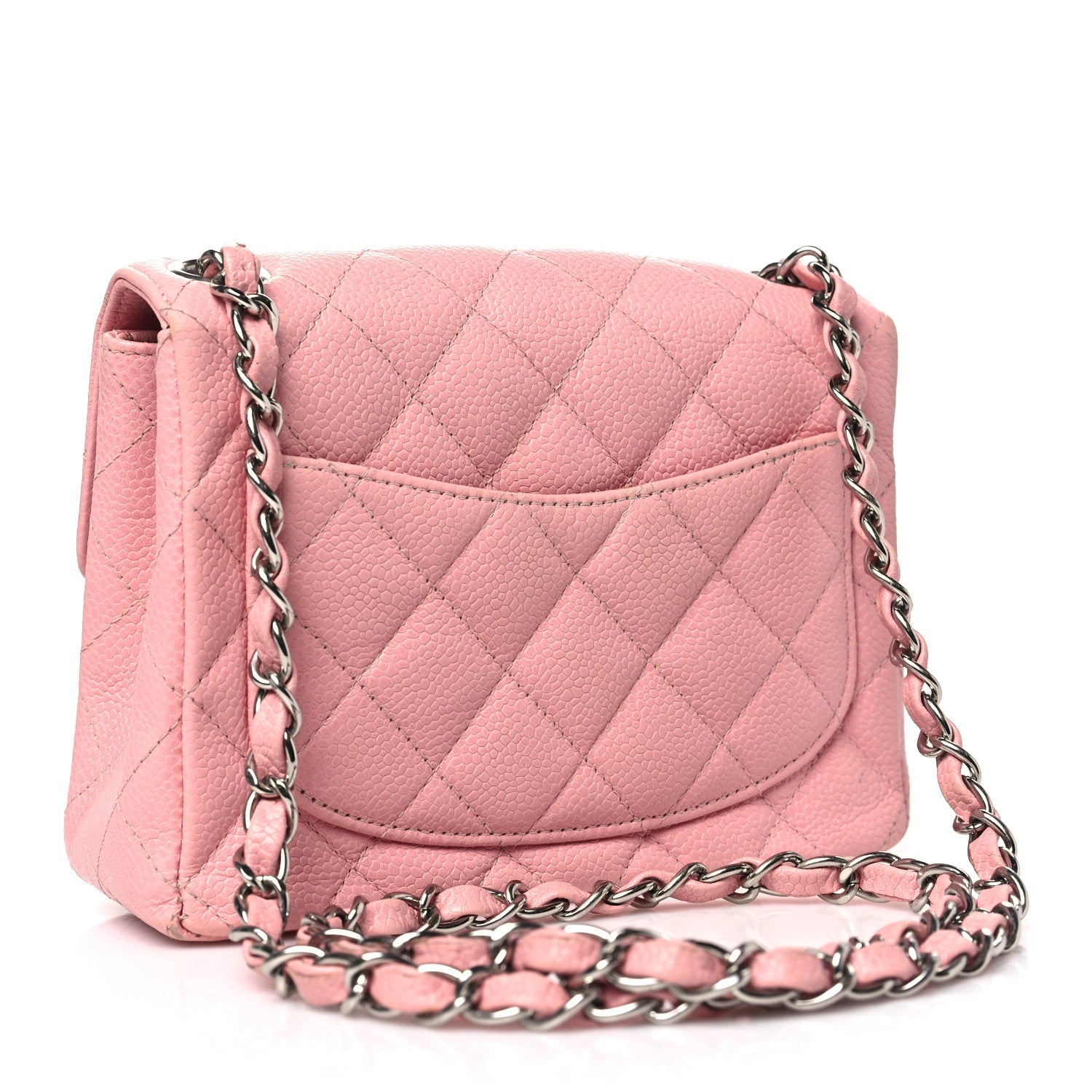 Caviar Quilted Mini Square Flap Pink