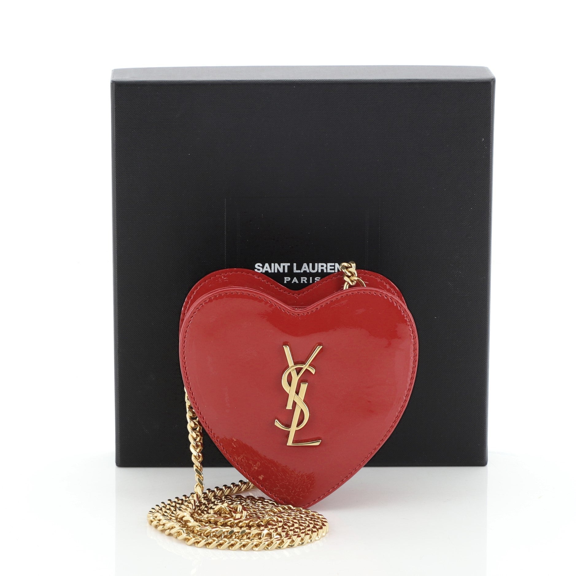 Love Heart Chain Bag Patent Mini