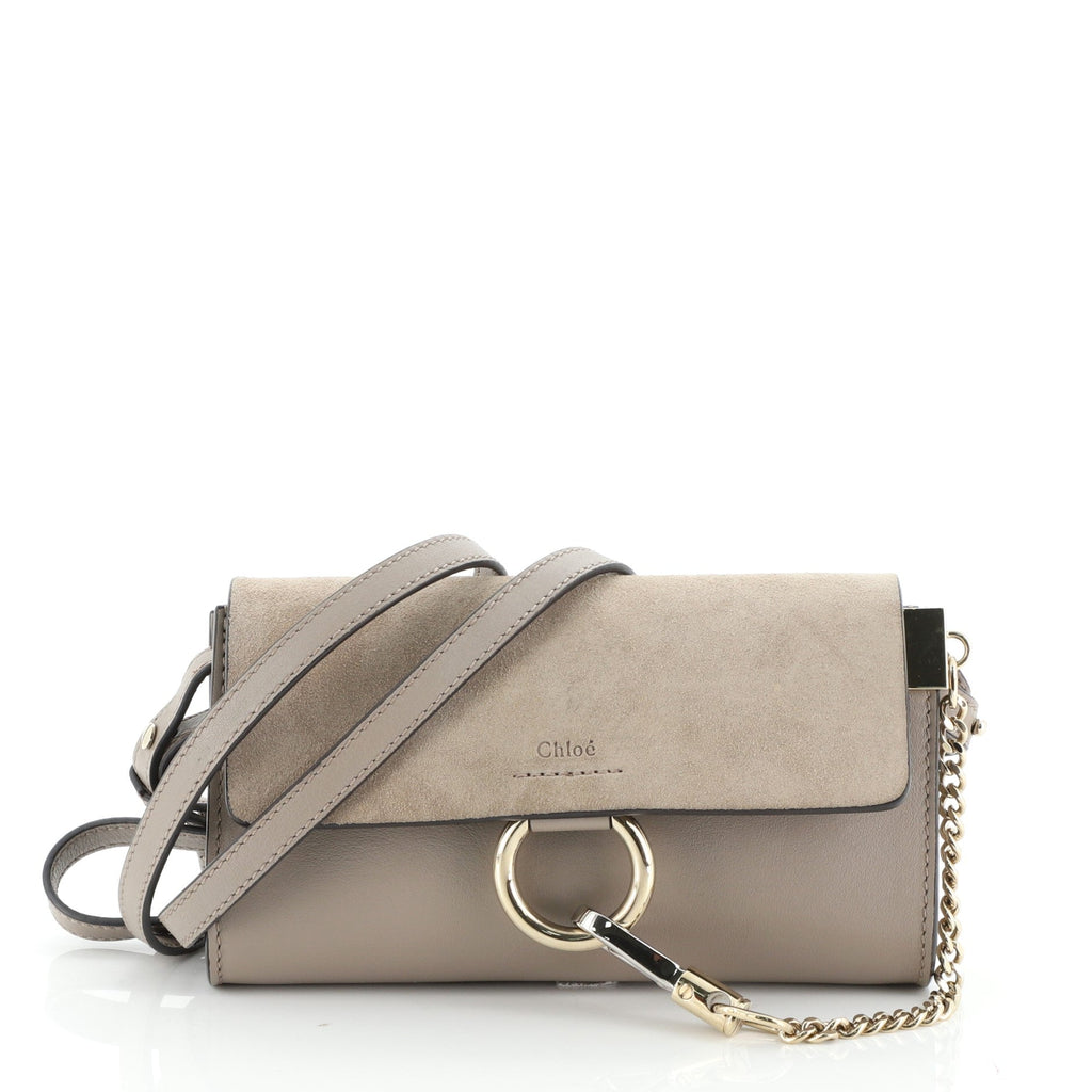 Faye Shoulder Bag Leather and Suede Mini