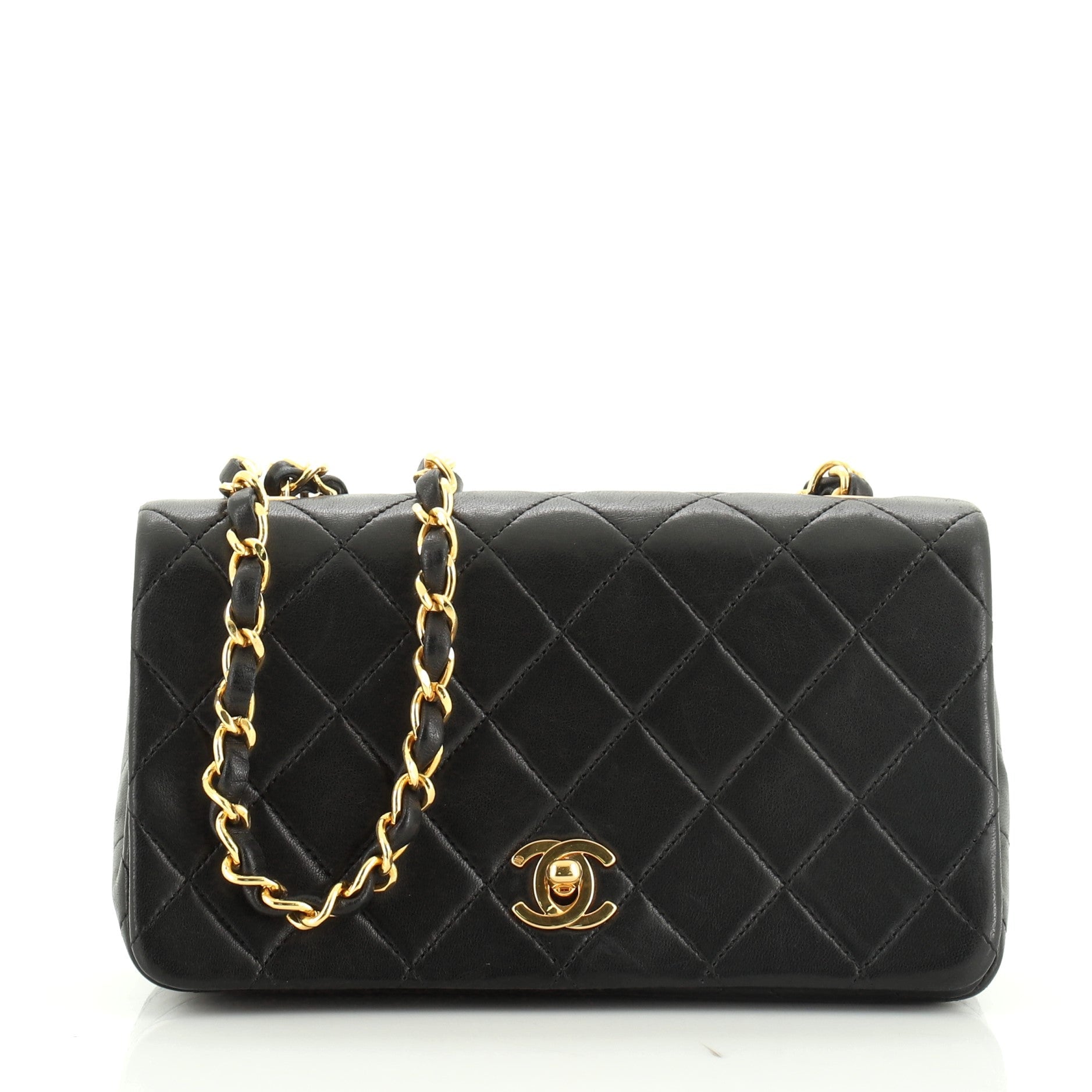 Vintage 3 Way Full Flap Bag Quilted Lambskin Mini