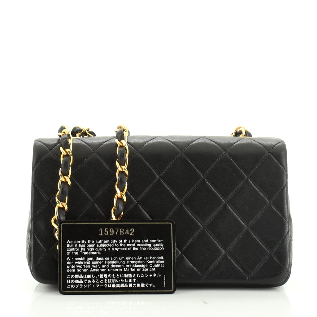 Vintage 3 Way Full Flap Bag Quilted Lambskin Mini