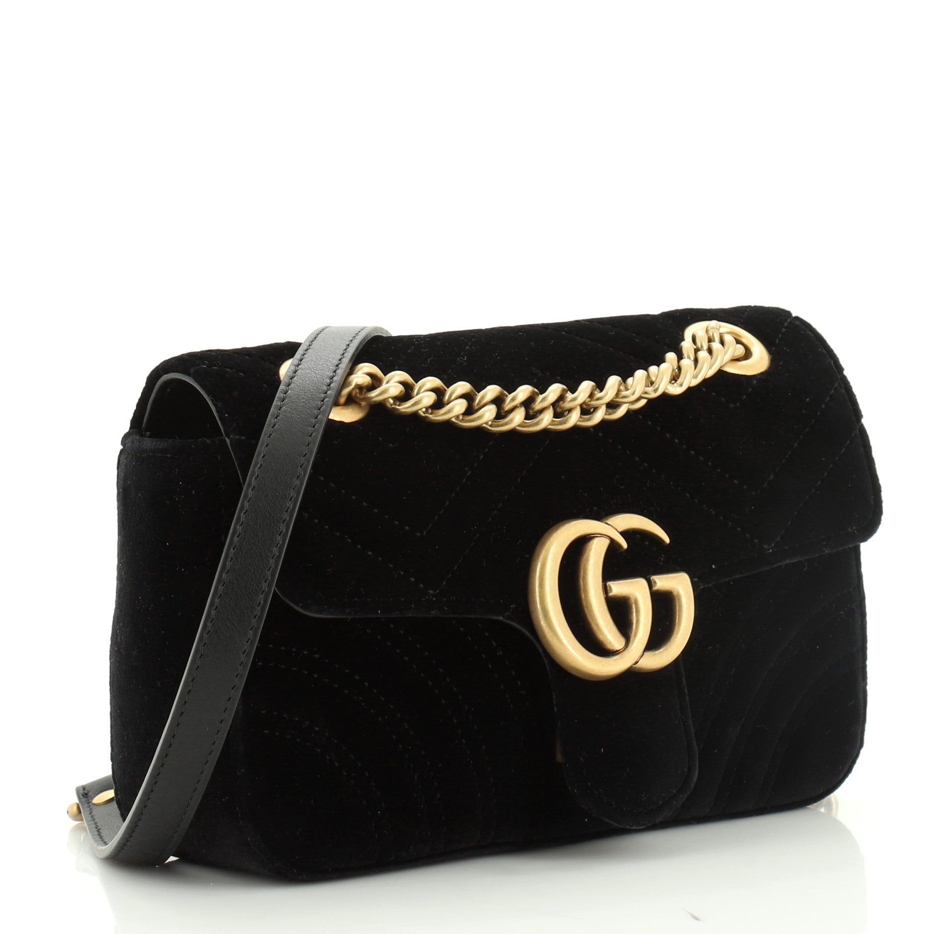 GG Marmont Flap Bag Matelasse Velvet Mini