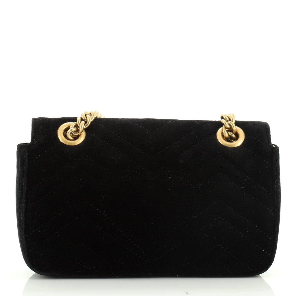 GG Marmont Flap Bag Matelasse Velvet Mini