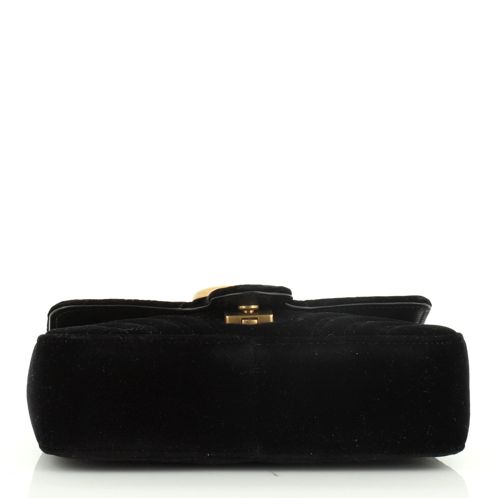 GG Marmont Flap Bag Matelasse Velvet Mini