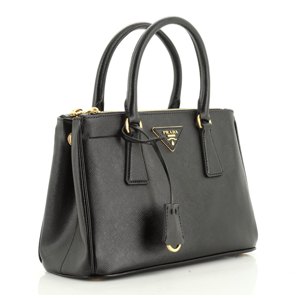 Double Zip Lux Tote Saffiano Leather Mini