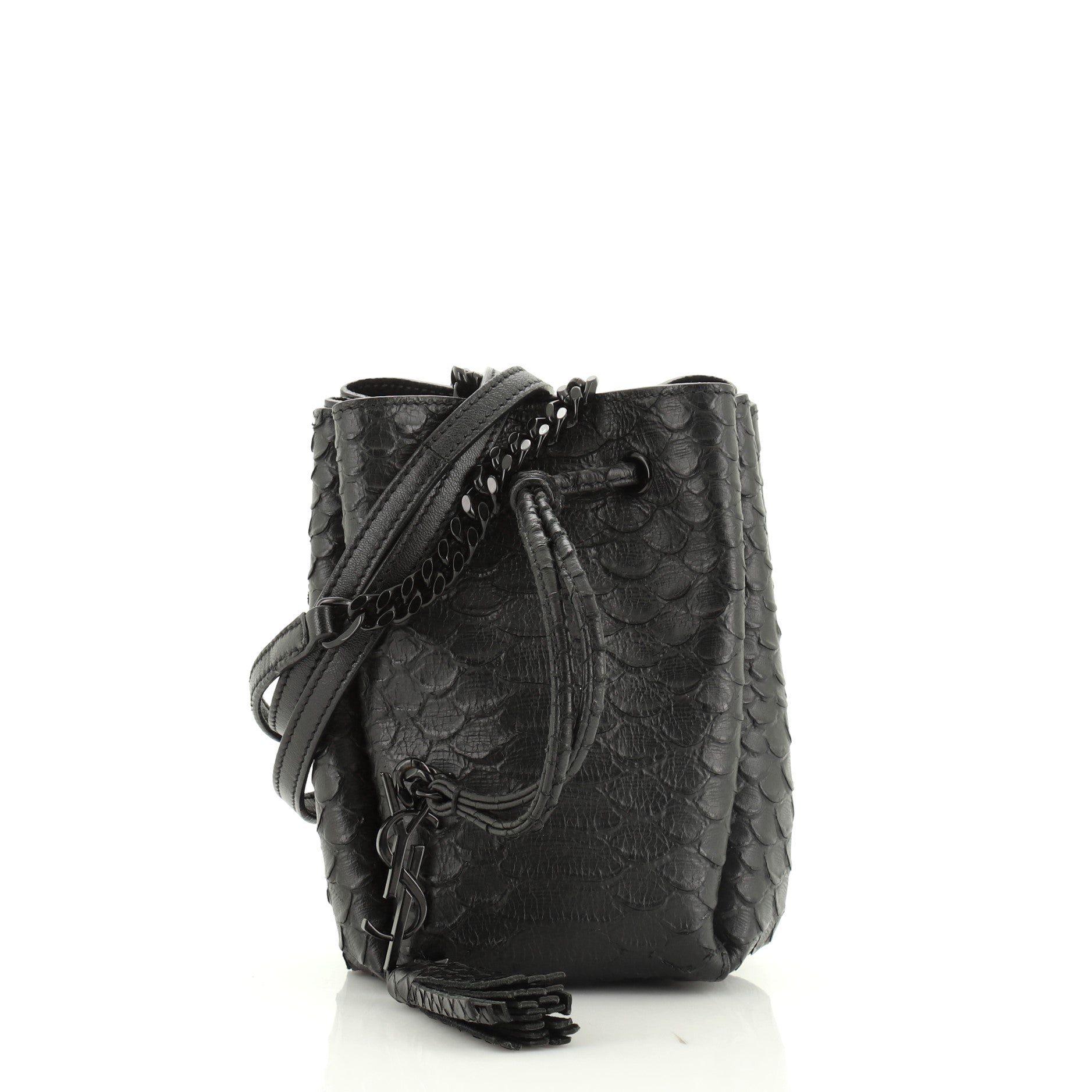 Monogram Bourse Bucket Bag Python Embossed Leather Mini