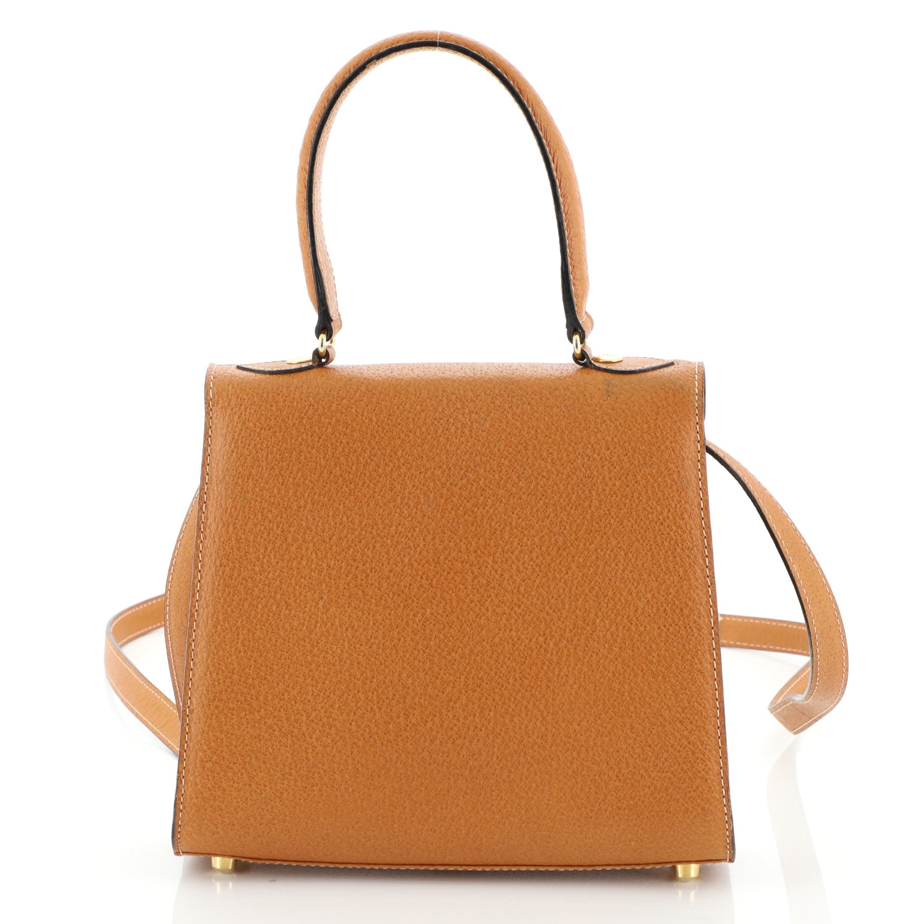 Vintage Turn Lock Top Handle Bag Leather Mini