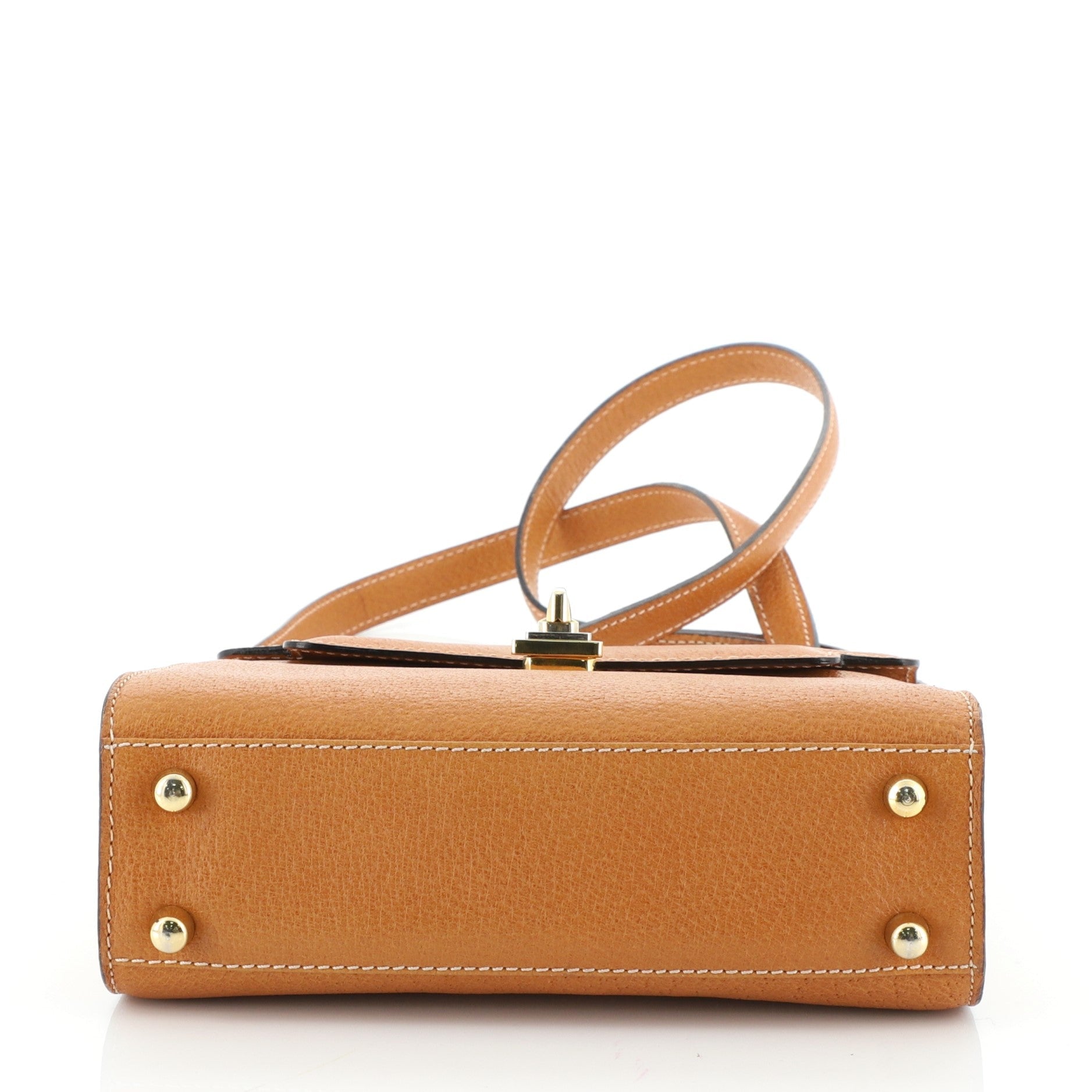 Vintage Turn Lock Top Handle Bag Leather Mini