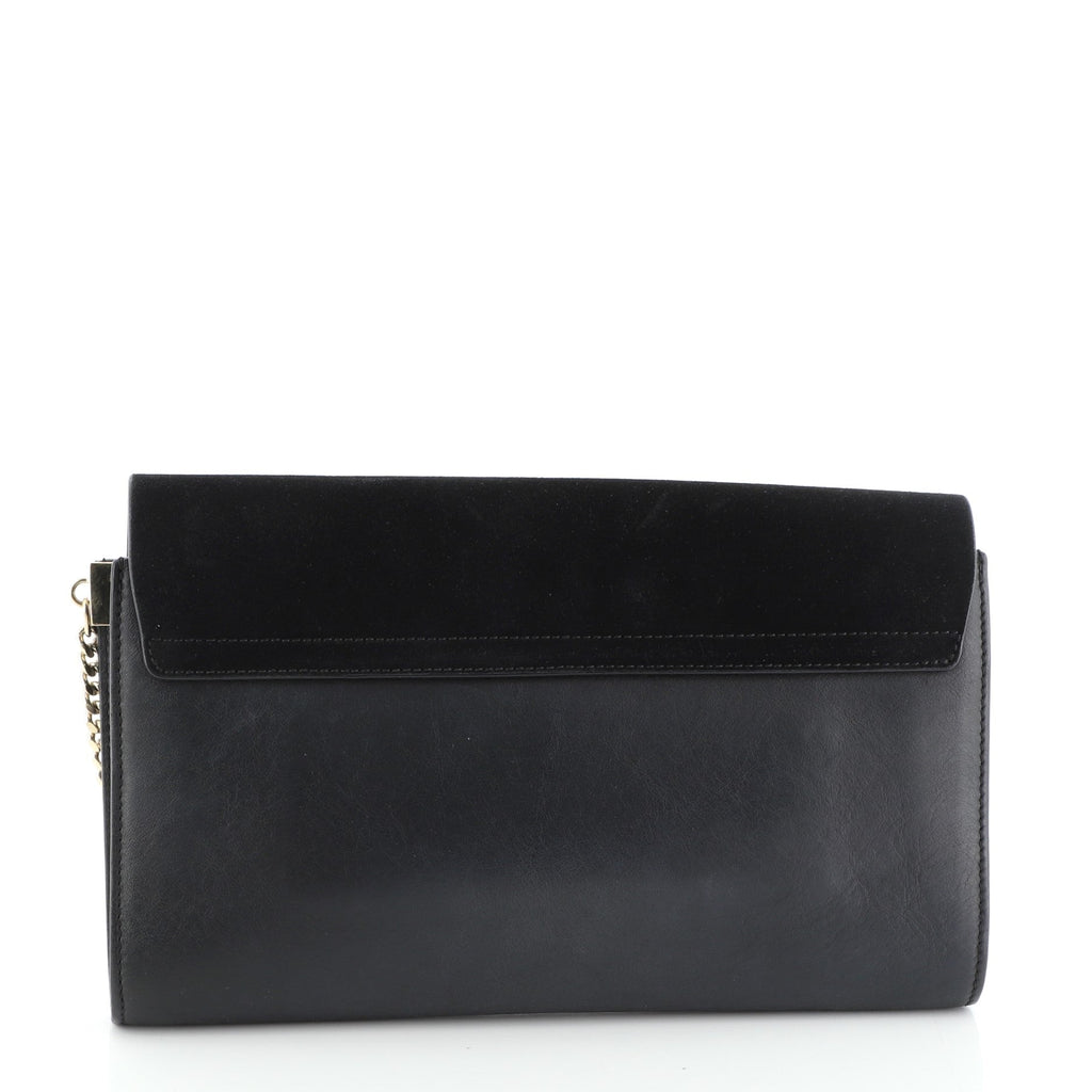 Faye Clutch Leather and Suede