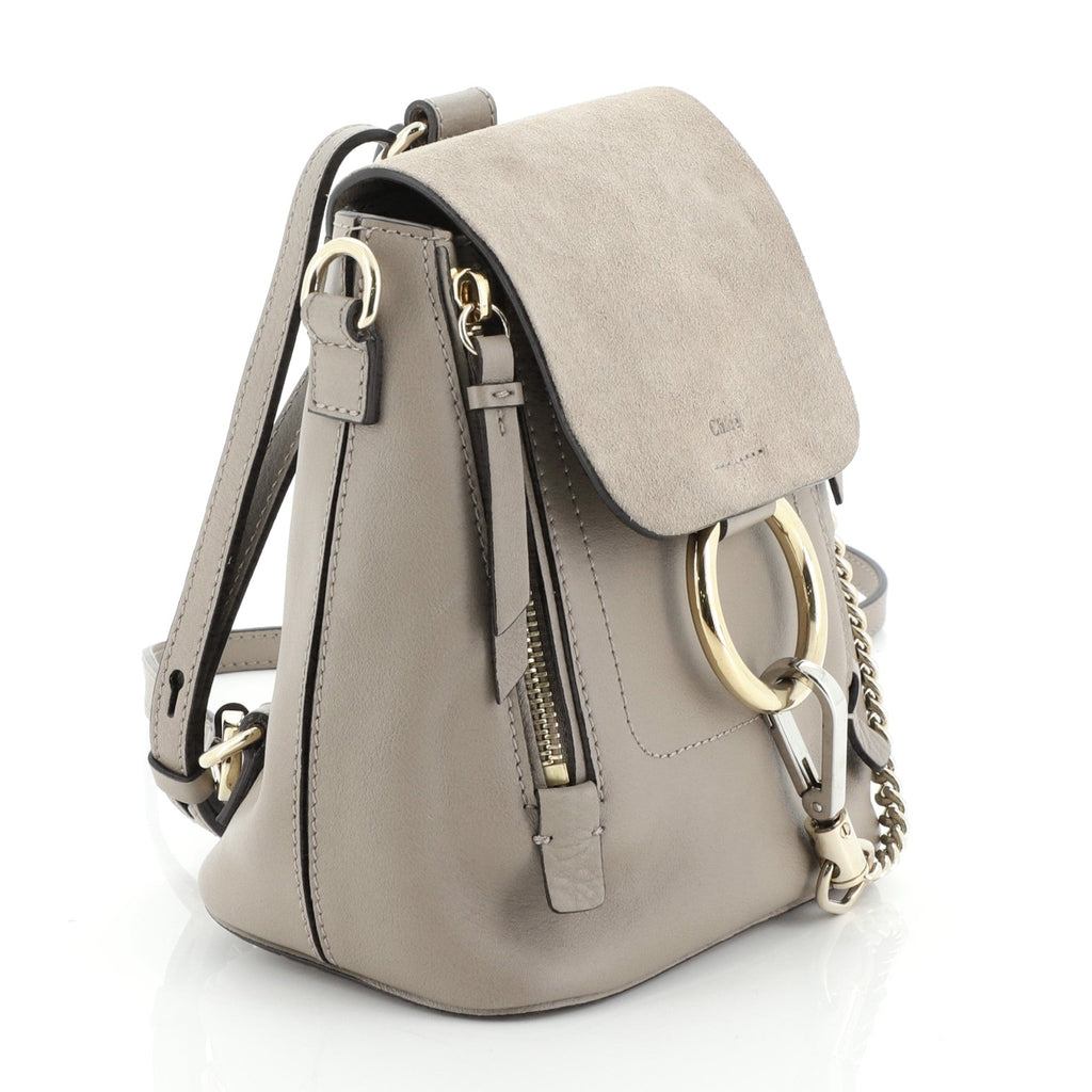 Faye Backpack Leather and Suede Mini