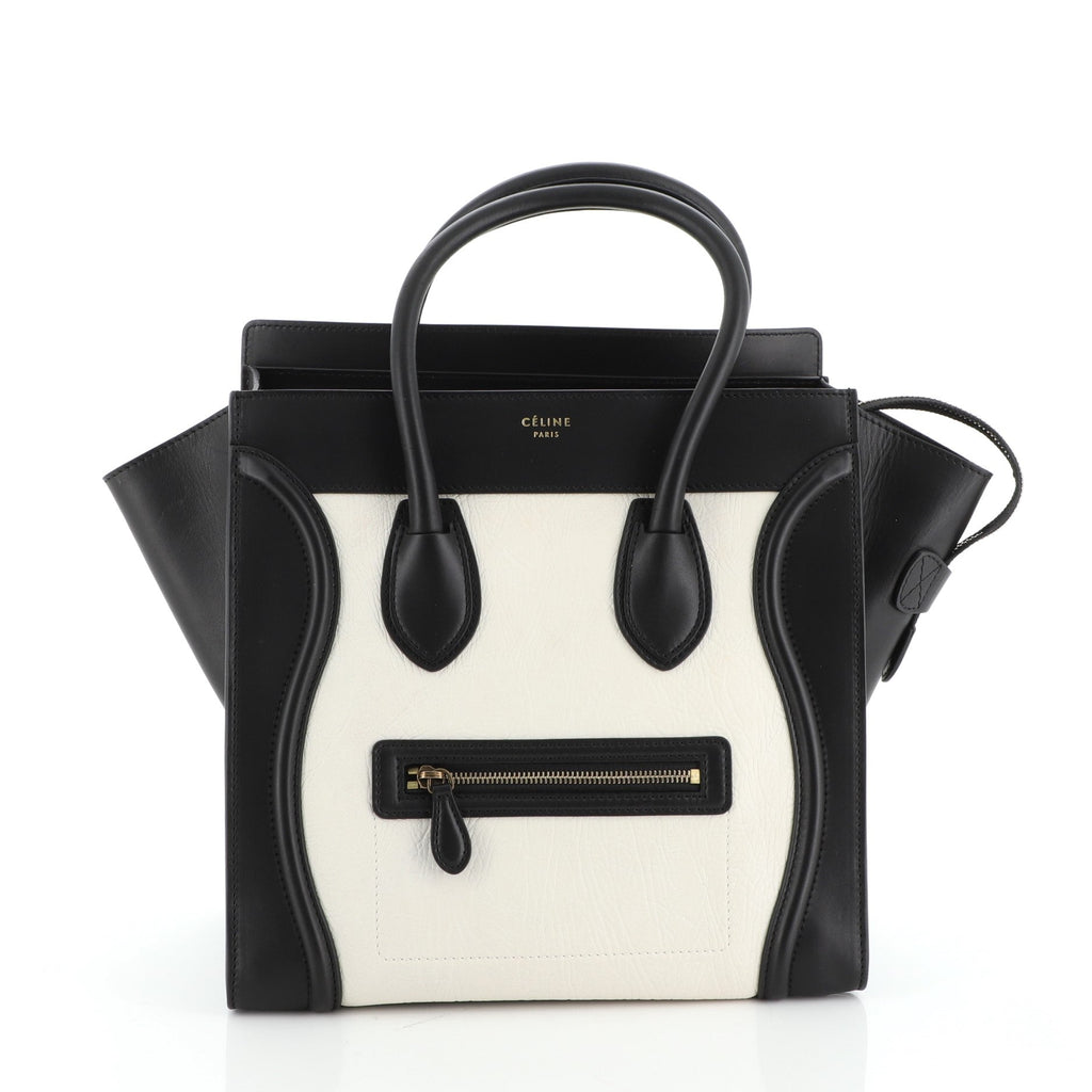 Bicolor Luggage Bag Leather Mini