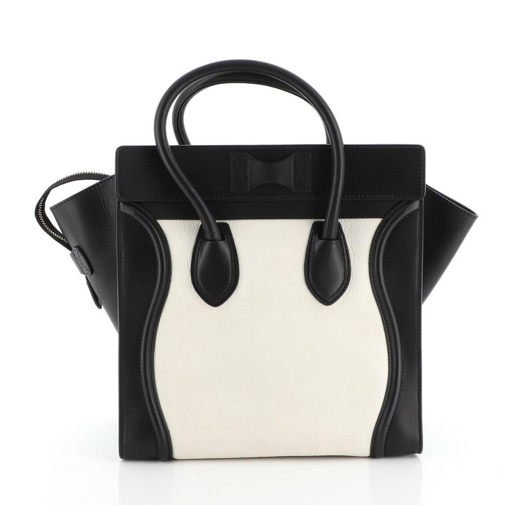 Bicolor Luggage Bag Leather Mini