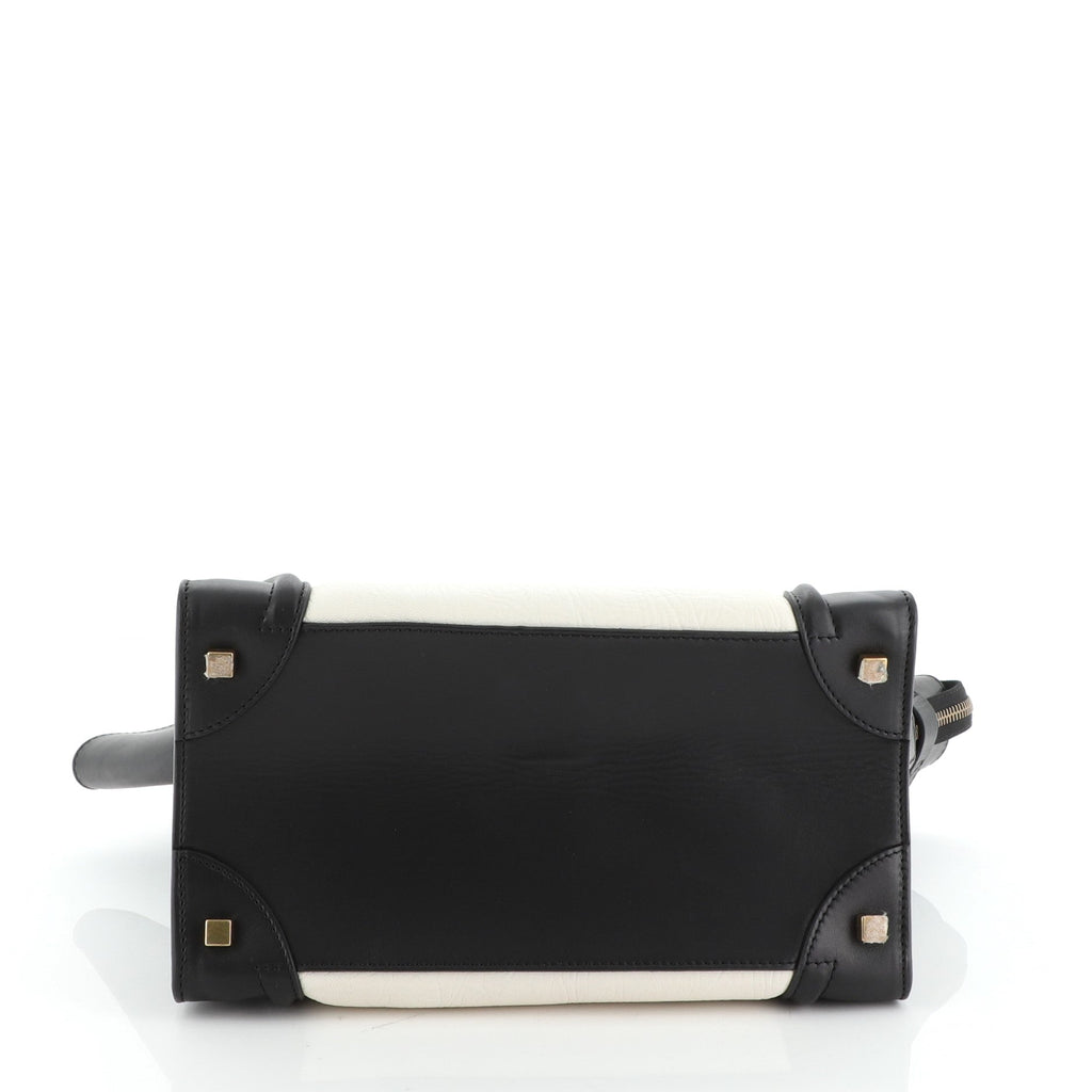 Bicolor Luggage Bag Leather Mini