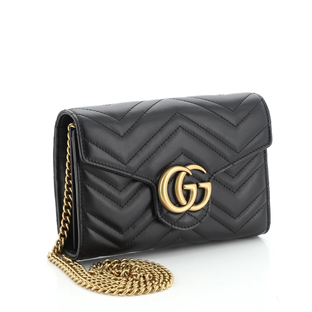 GG Marmont Chain Wallet Matelasse Leather Mini