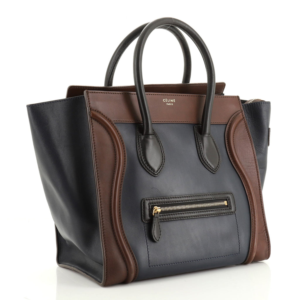 Tricolor Luggage Bag Leather Mini