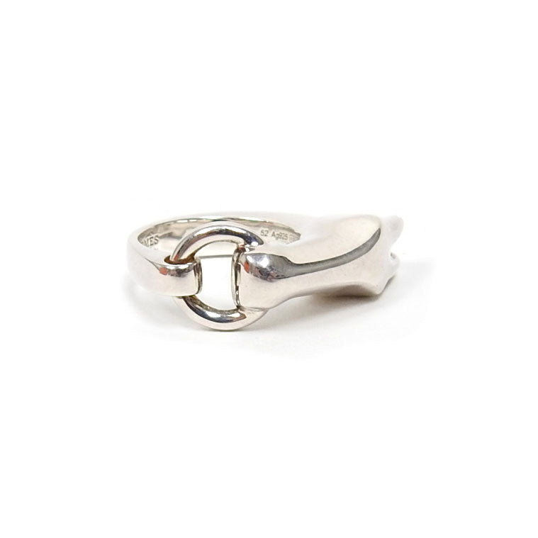 Hermes Sterling Silver Galop Ring Small Model - 52 / 6