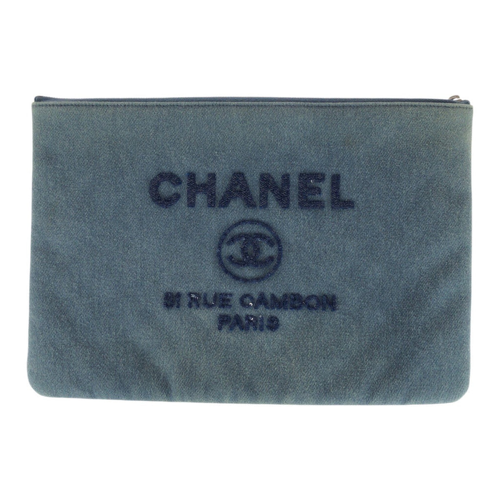 Chanel Deauville Sequin Denim Clutch Bag