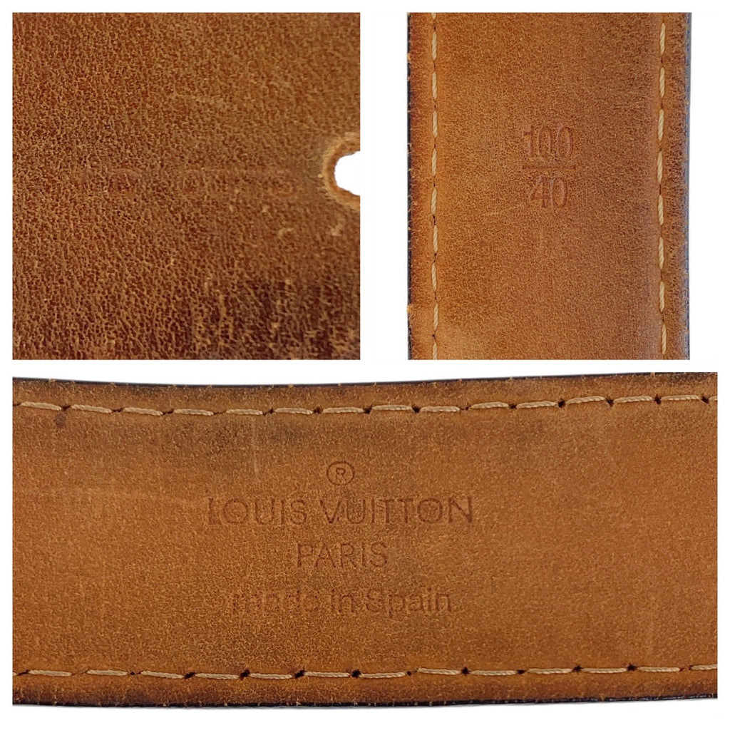 Louis Vuitton Sangle Jeans Leather Metal Belt