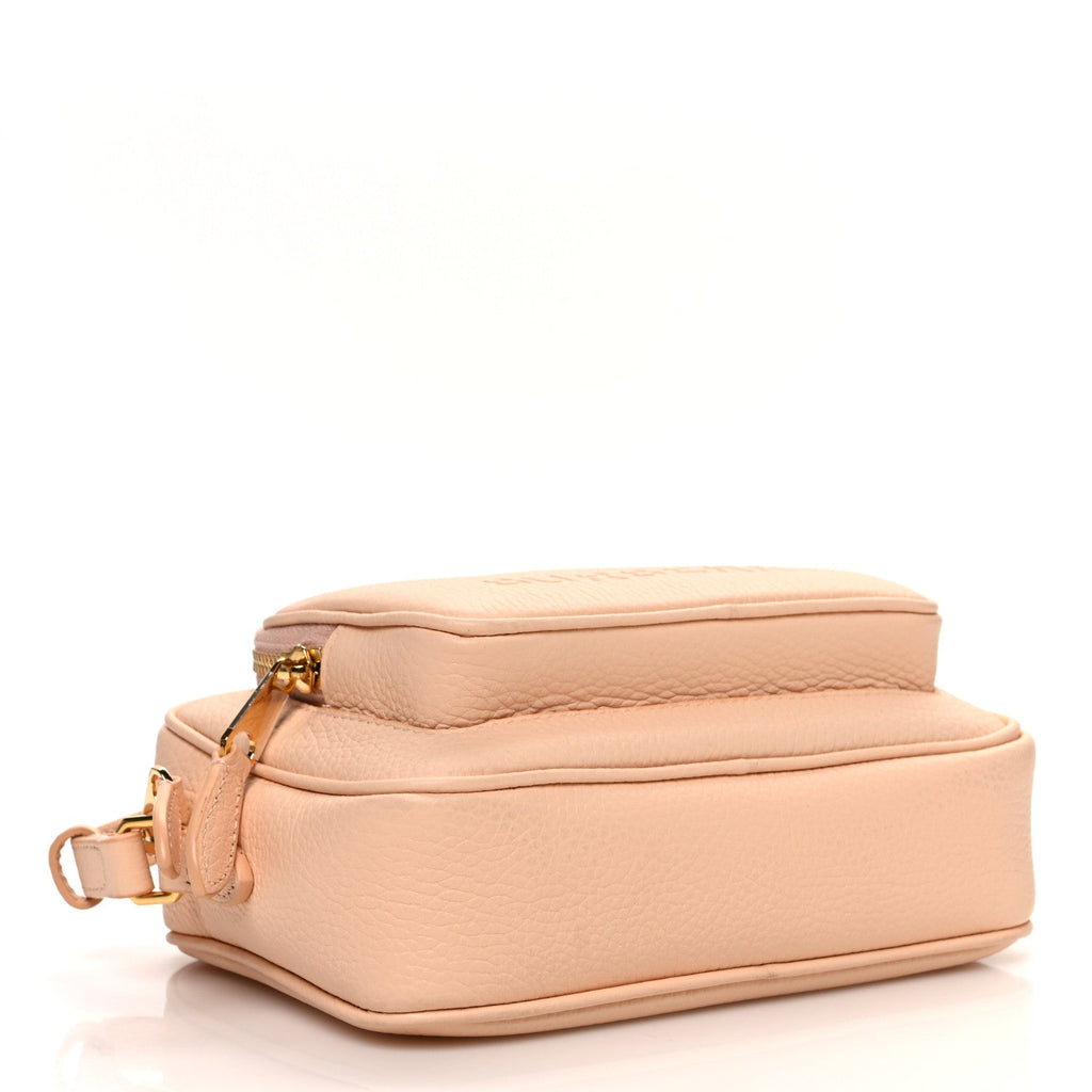Grained Calfskin Small Camera Bag Peach Pink