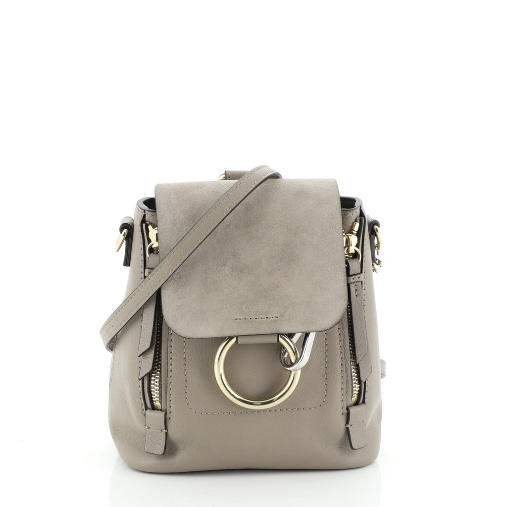 Faye Backpack Leather and Suede Mini