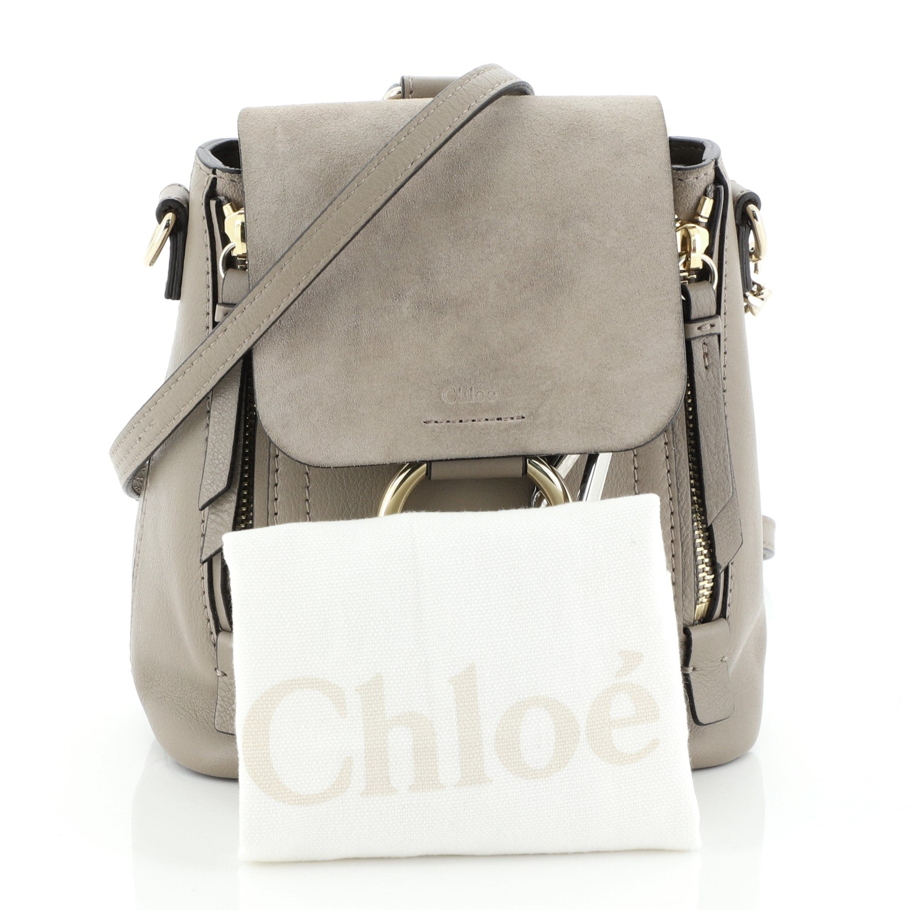 Faye Backpack Leather and Suede Mini