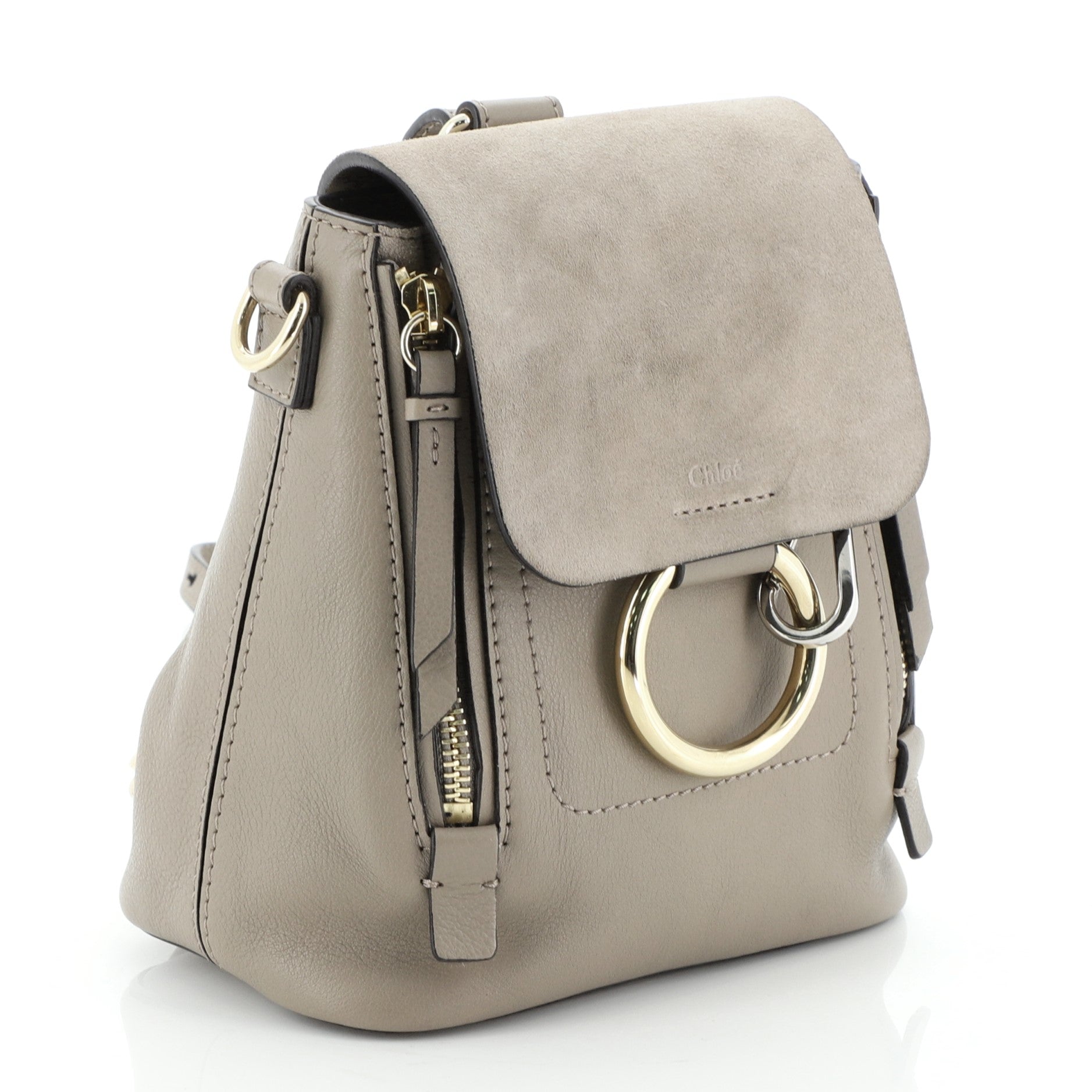 Faye Backpack Leather and Suede Mini