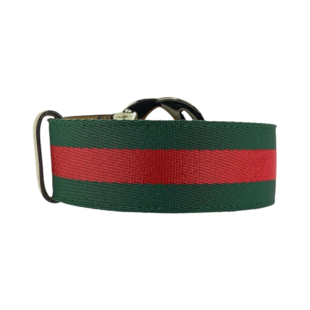 Gucci Interlocking Shearling Line Canvas Leather Belt