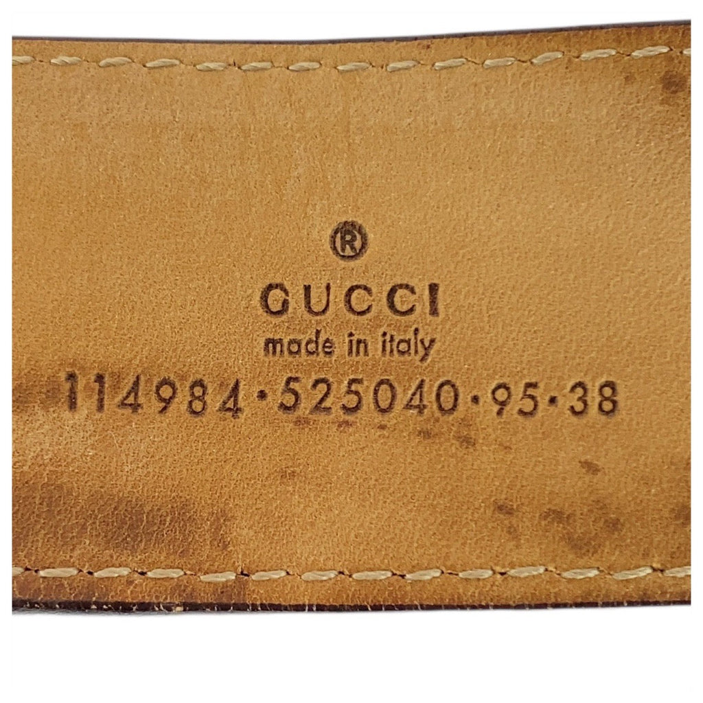 Gucci Interlocking Shearling Line Canvas Leather Belt