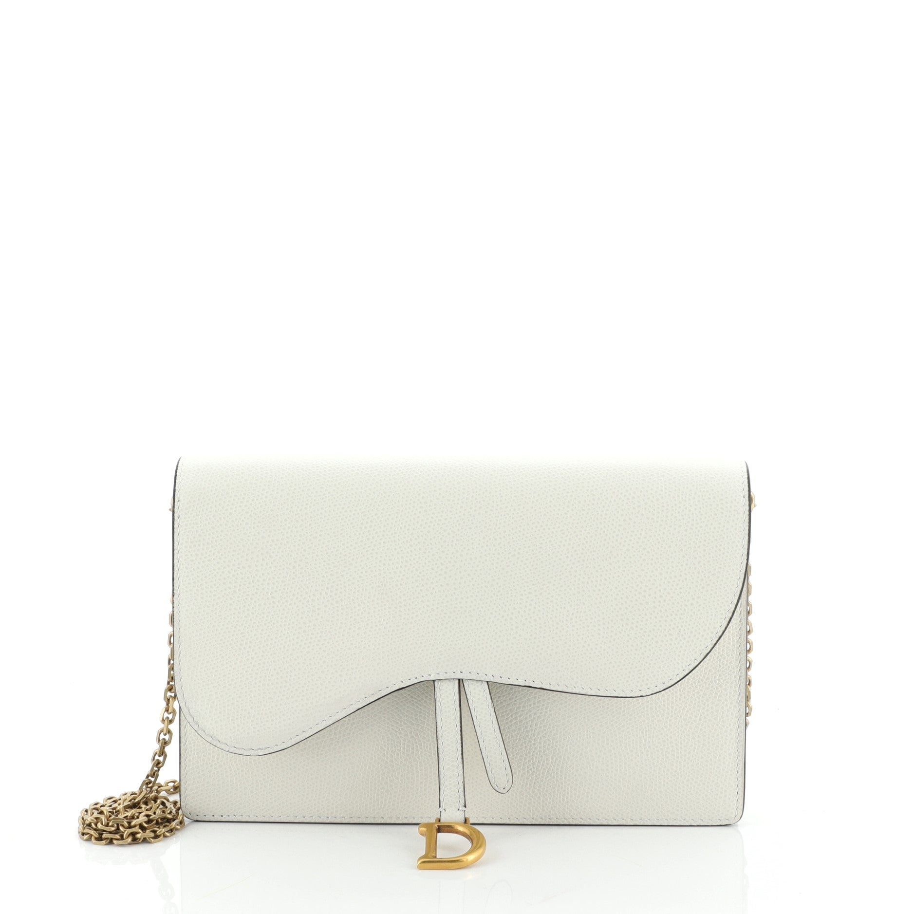 Saddle Chain Clutch Leather