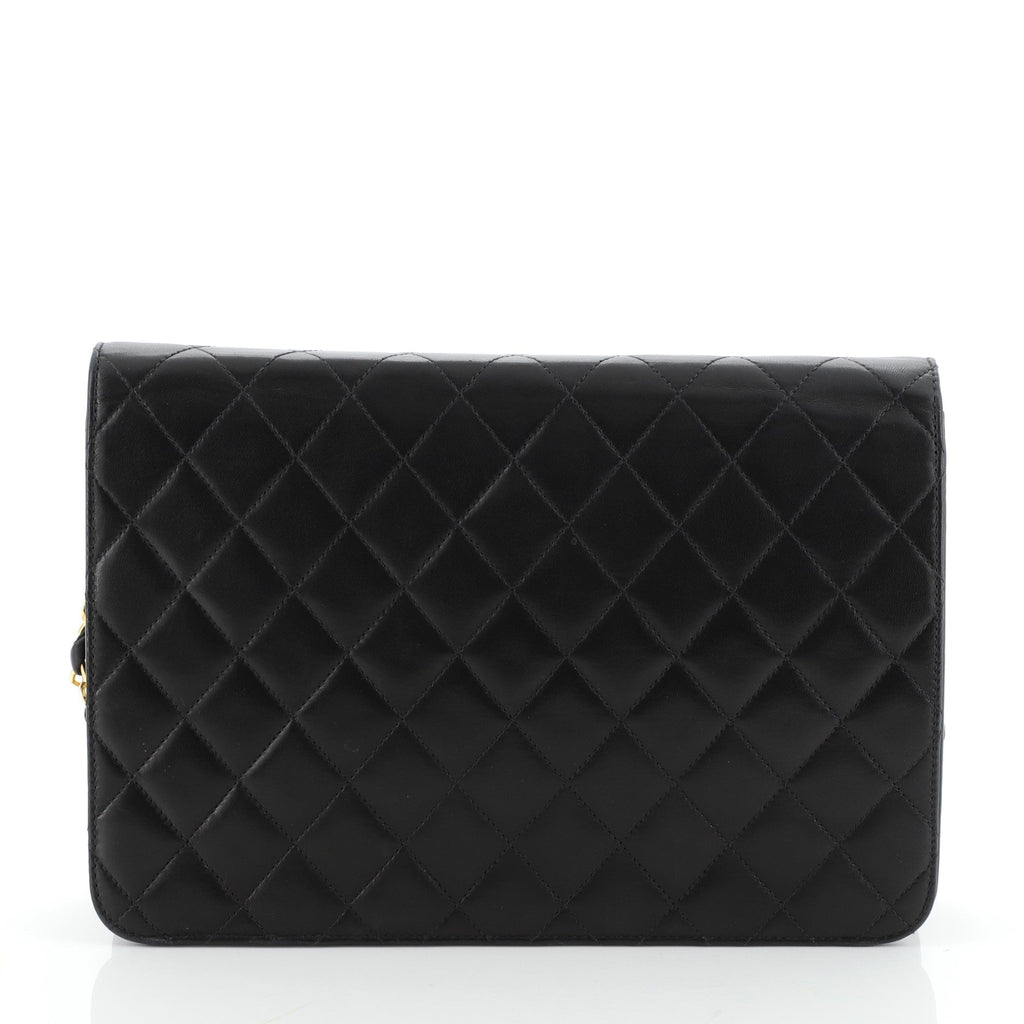 Vintage Clutch with Chain Quilted Leather Medium