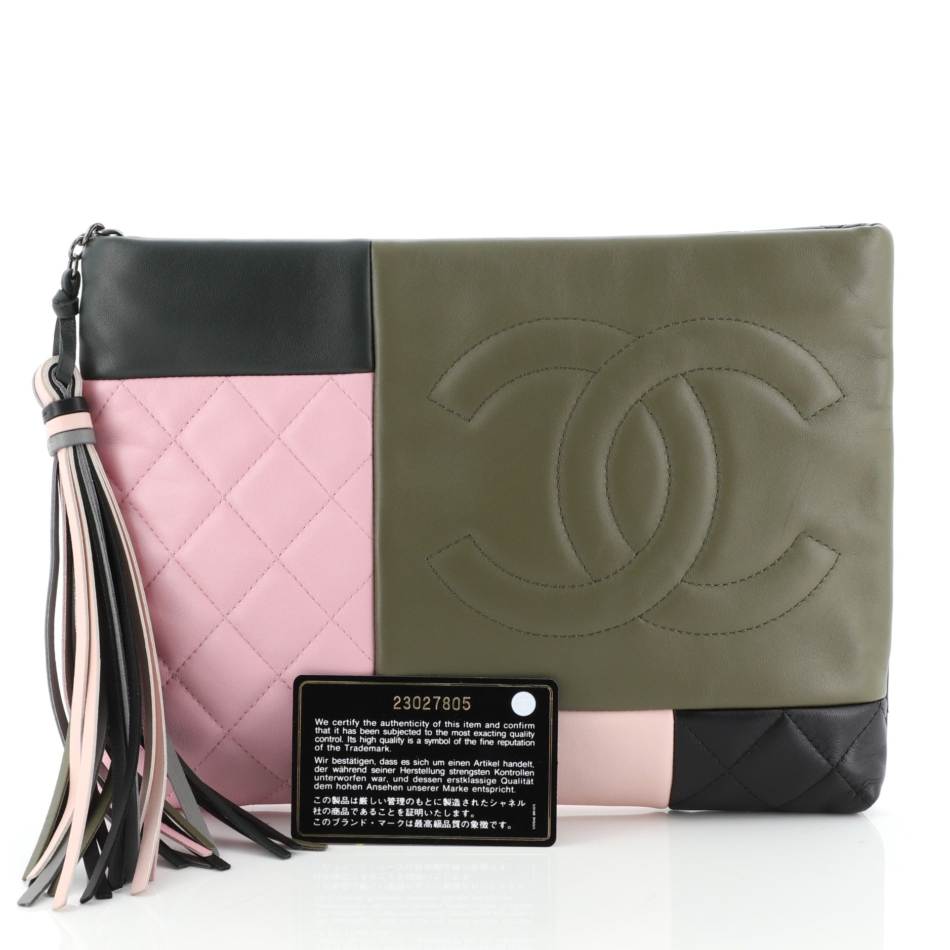 O Case Clutch Colorblock Quilted Leather Medium