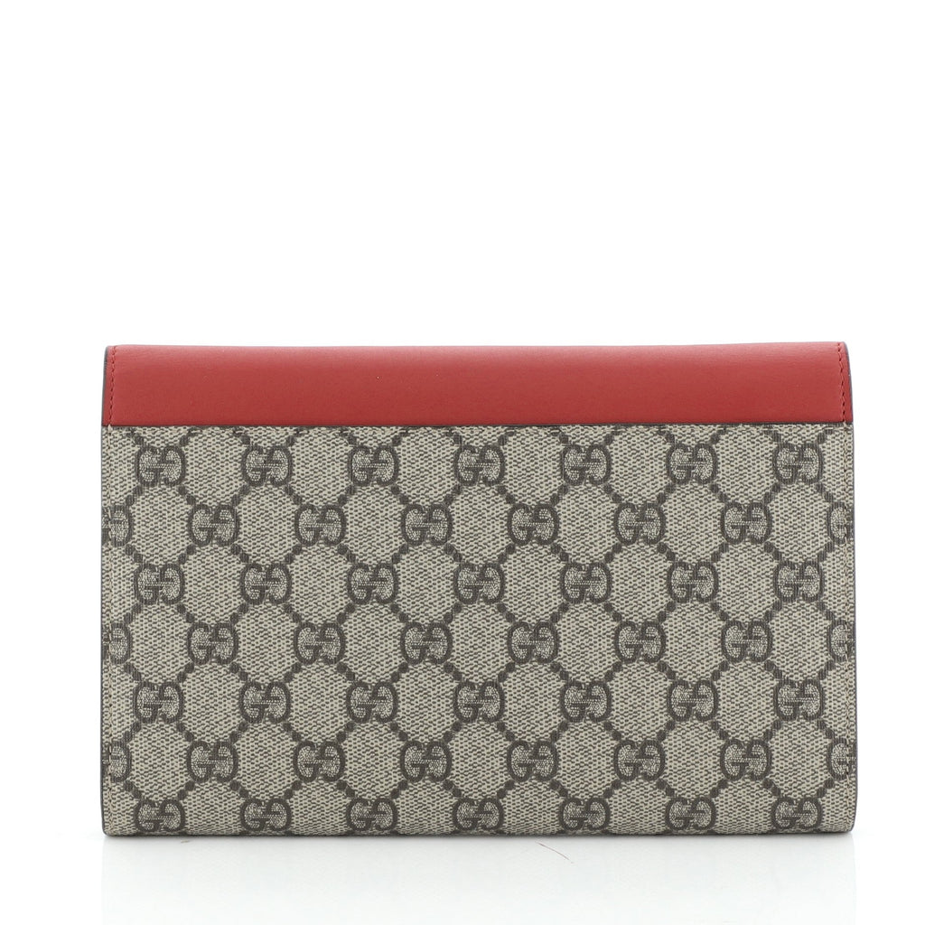 Pearly Peony Clutch GG Coated Canvas and Leather
