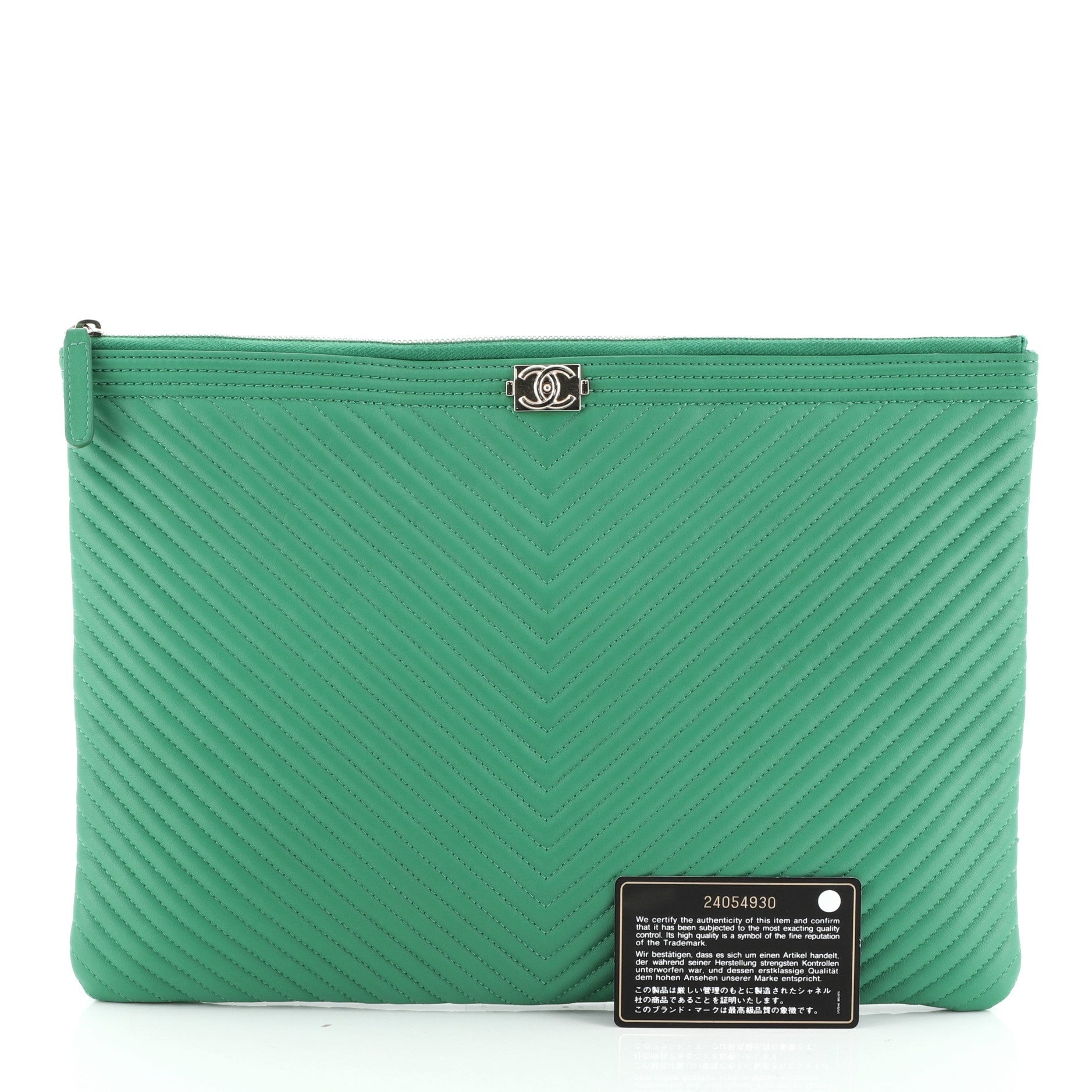 Boy O Case Clutch Chevron Quilted Lambskin Large