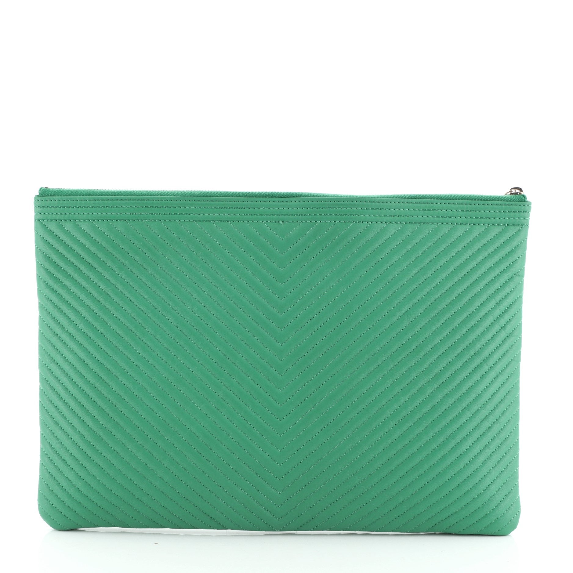 Boy O Case Clutch Chevron Quilted Lambskin Large