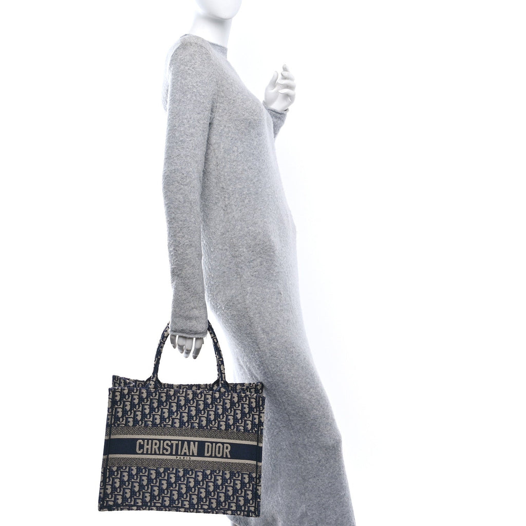Oblique Medium Book Tote Blue Multicolor