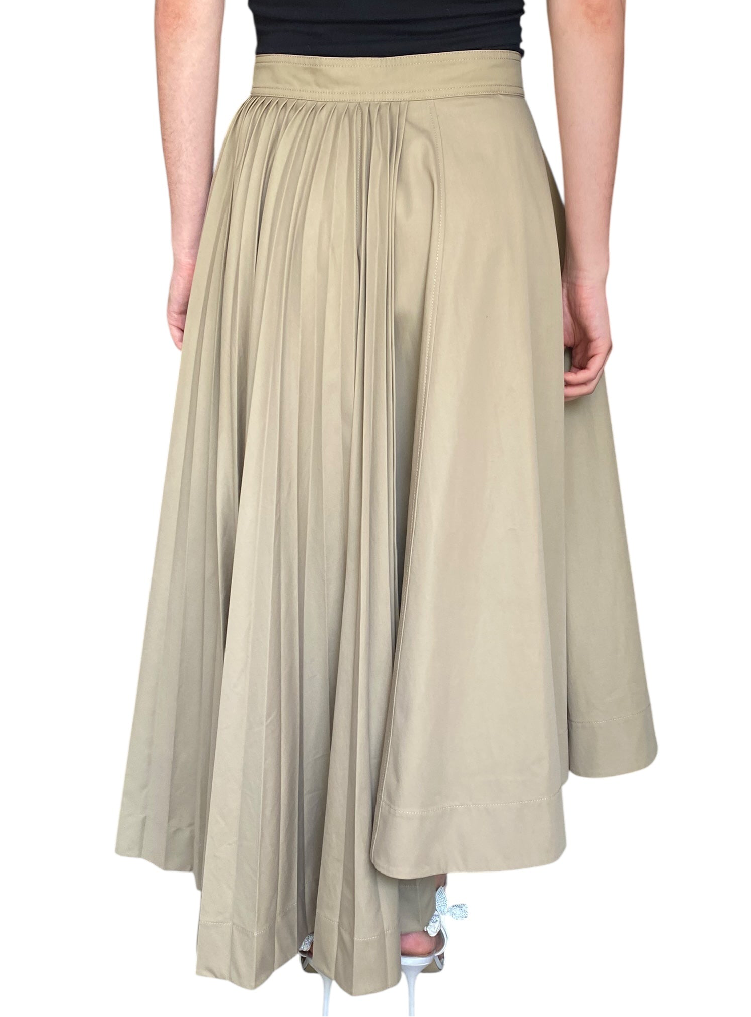 Dior Beige Pleated Cargo Maxi Wrap Skirt - 8