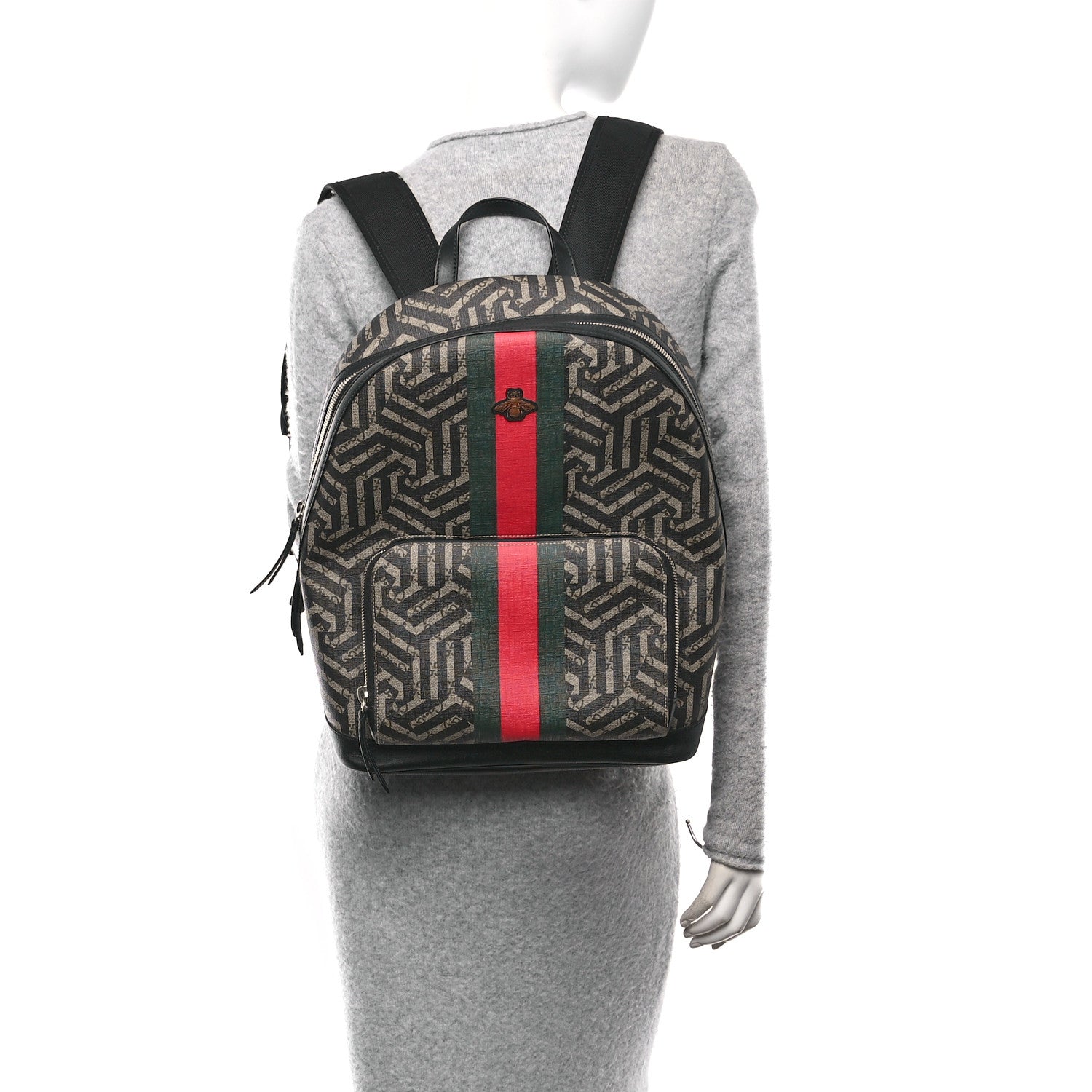GG Supreme Web Monogram Bee Caleido Medium Day Backpack