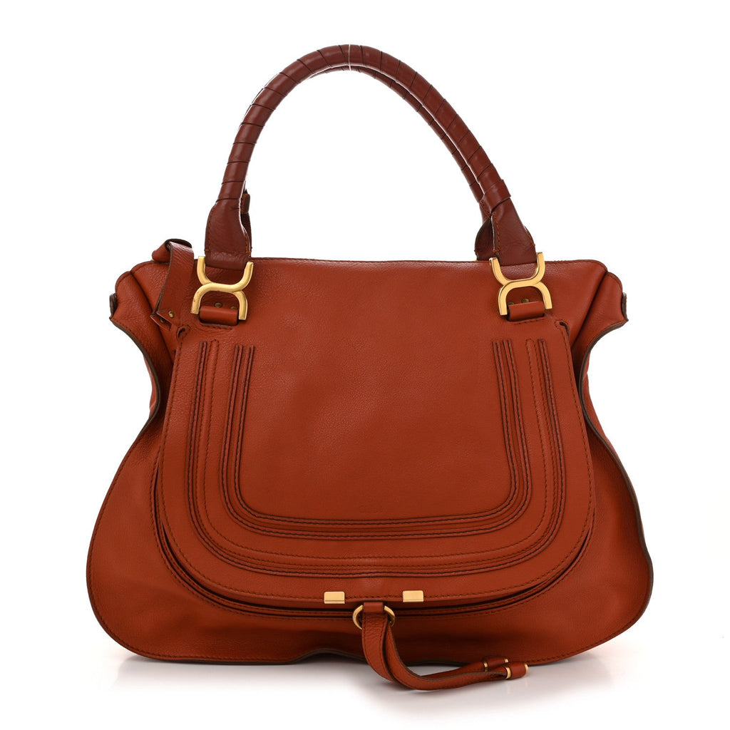 Calfskin Large Marcie Satchel Maple Leaf