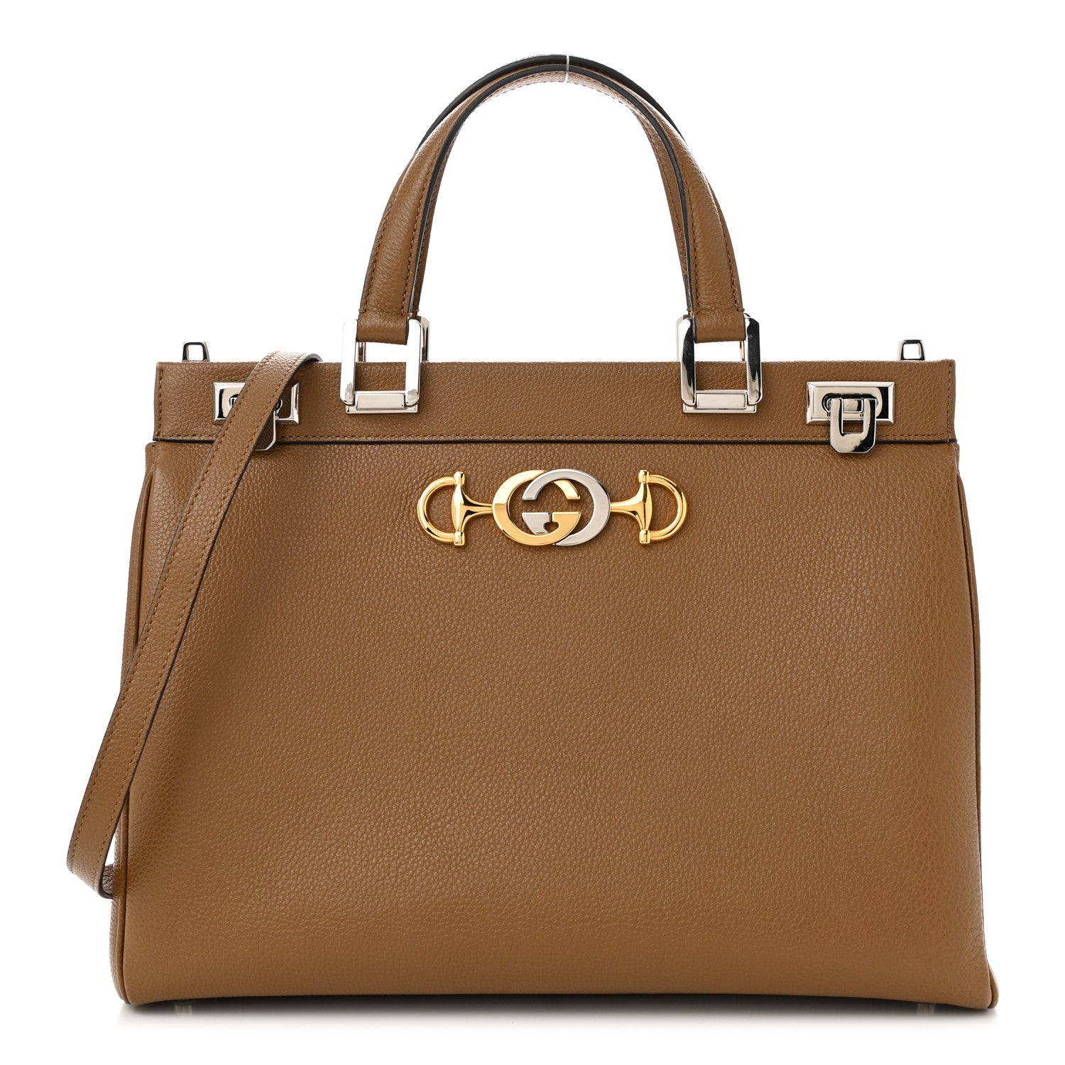 Grainy Calfskin Medium Zumi Top Handle Bag Friky Taupe