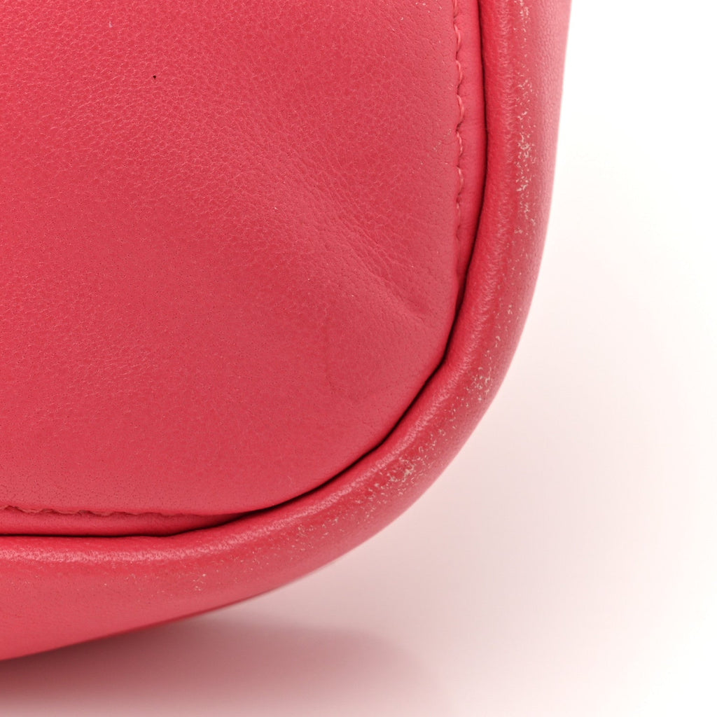 Lambskin Quilted Diamond Clutch With Chain Pink