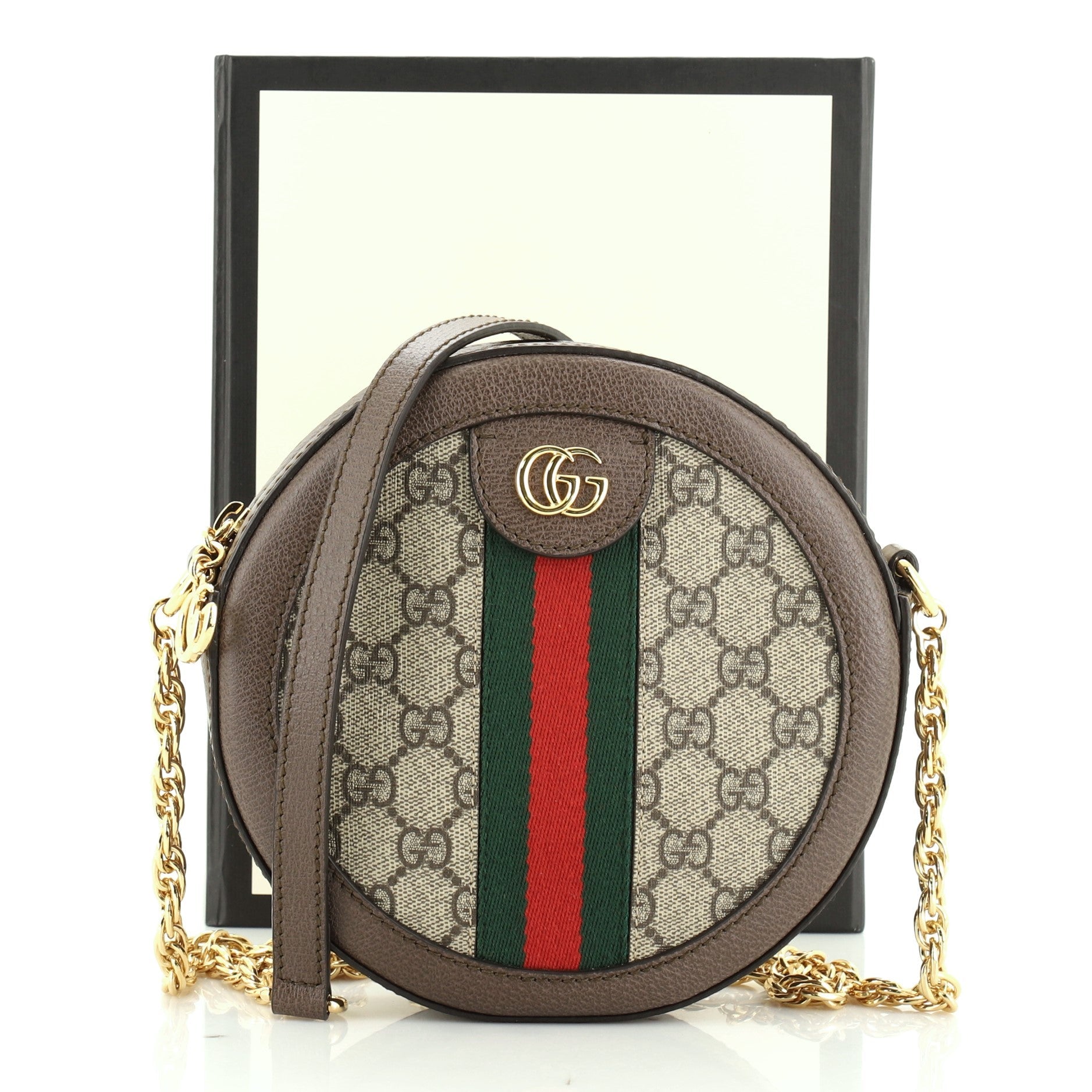 Ophidia Round Shoulder Bag GG Coated Canvas Mini