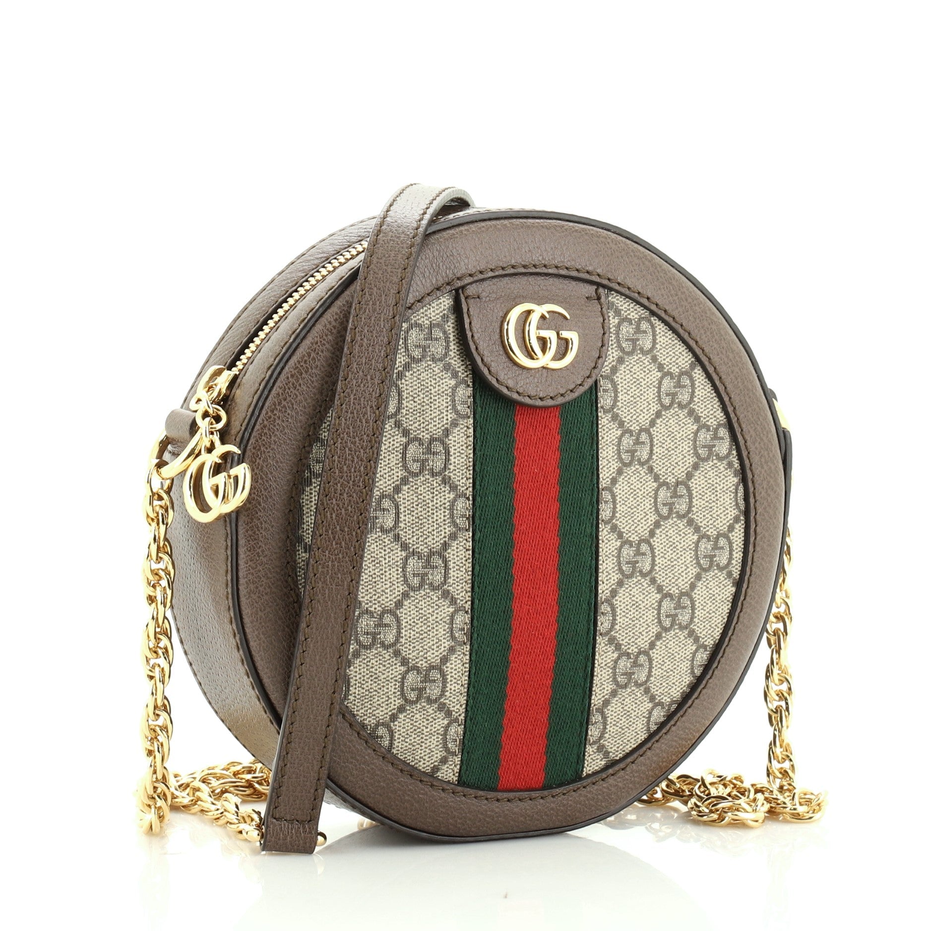 Ophidia Round Shoulder Bag GG Coated Canvas Mini
